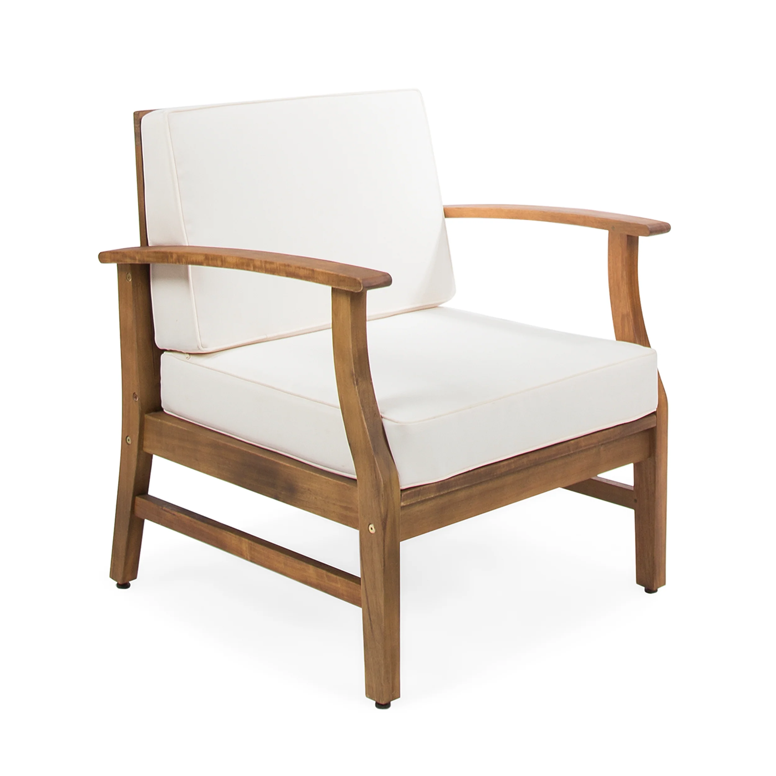 Pearl Outdoor 2 Seater Acacia Wood Chat Set with Cushions - furnishings
