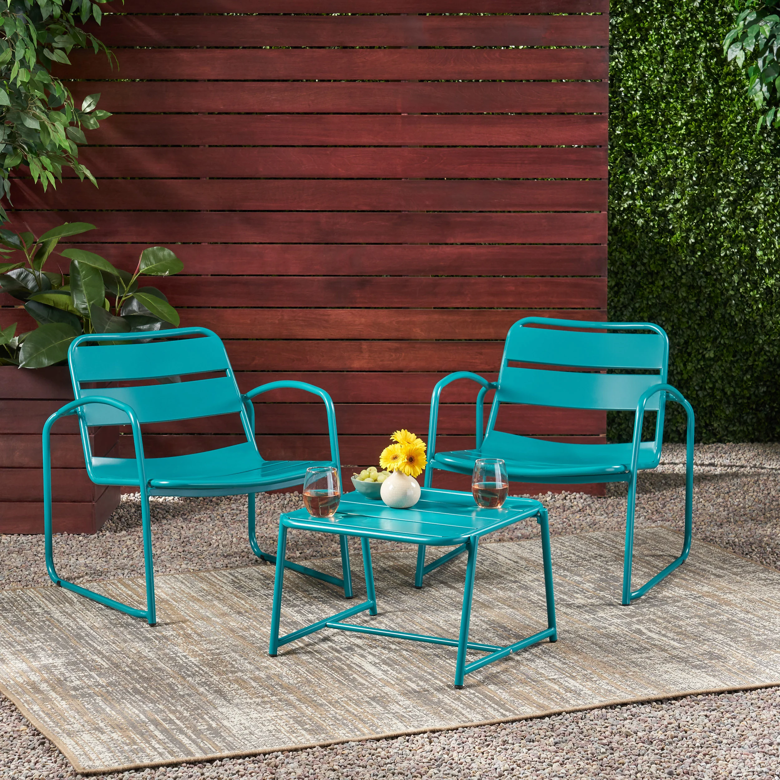 Daryah Outdoor Modern 2 Seater Chat Set - furnishings