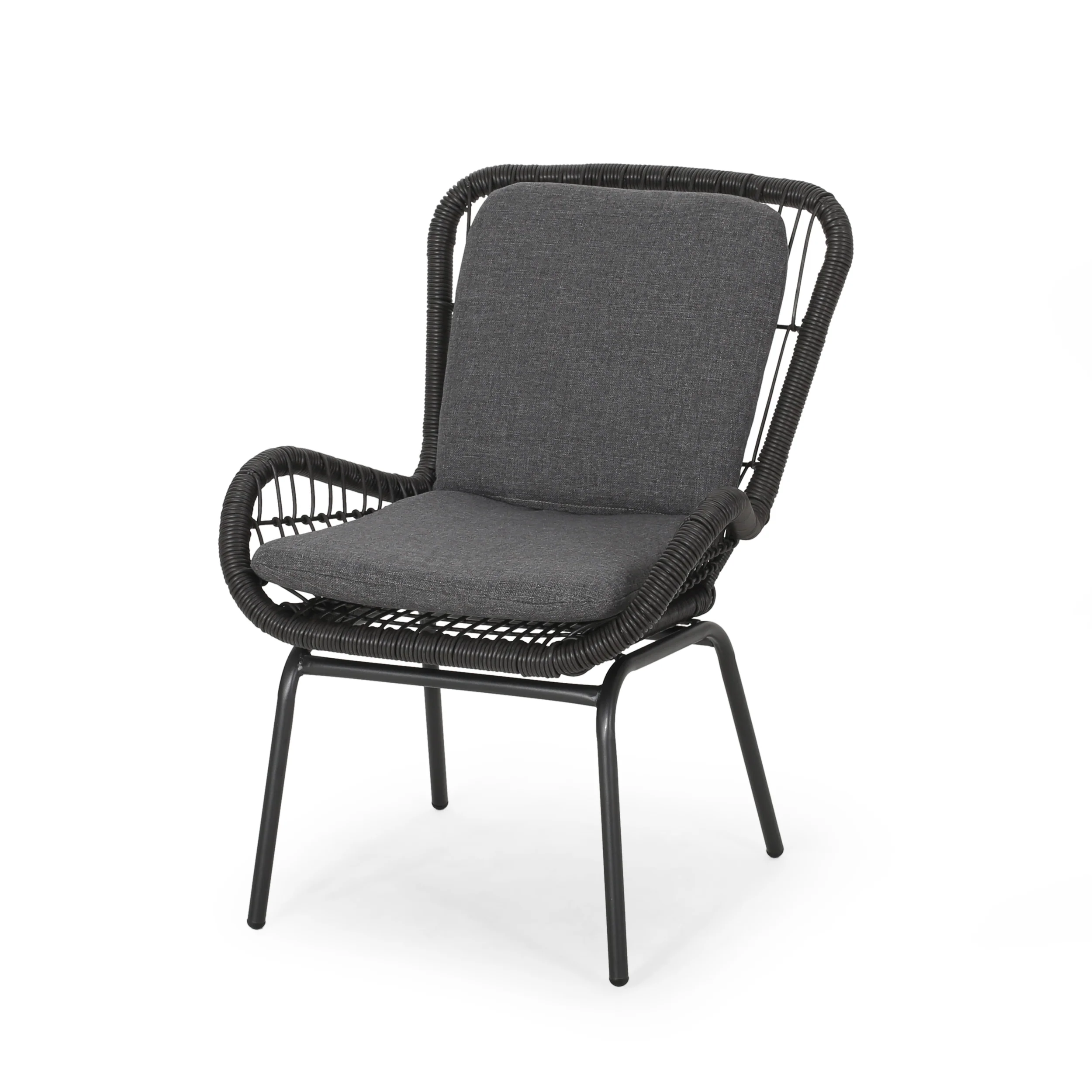 Averyrose Outdoor Wicker Chat Set with Cushions - furnishings