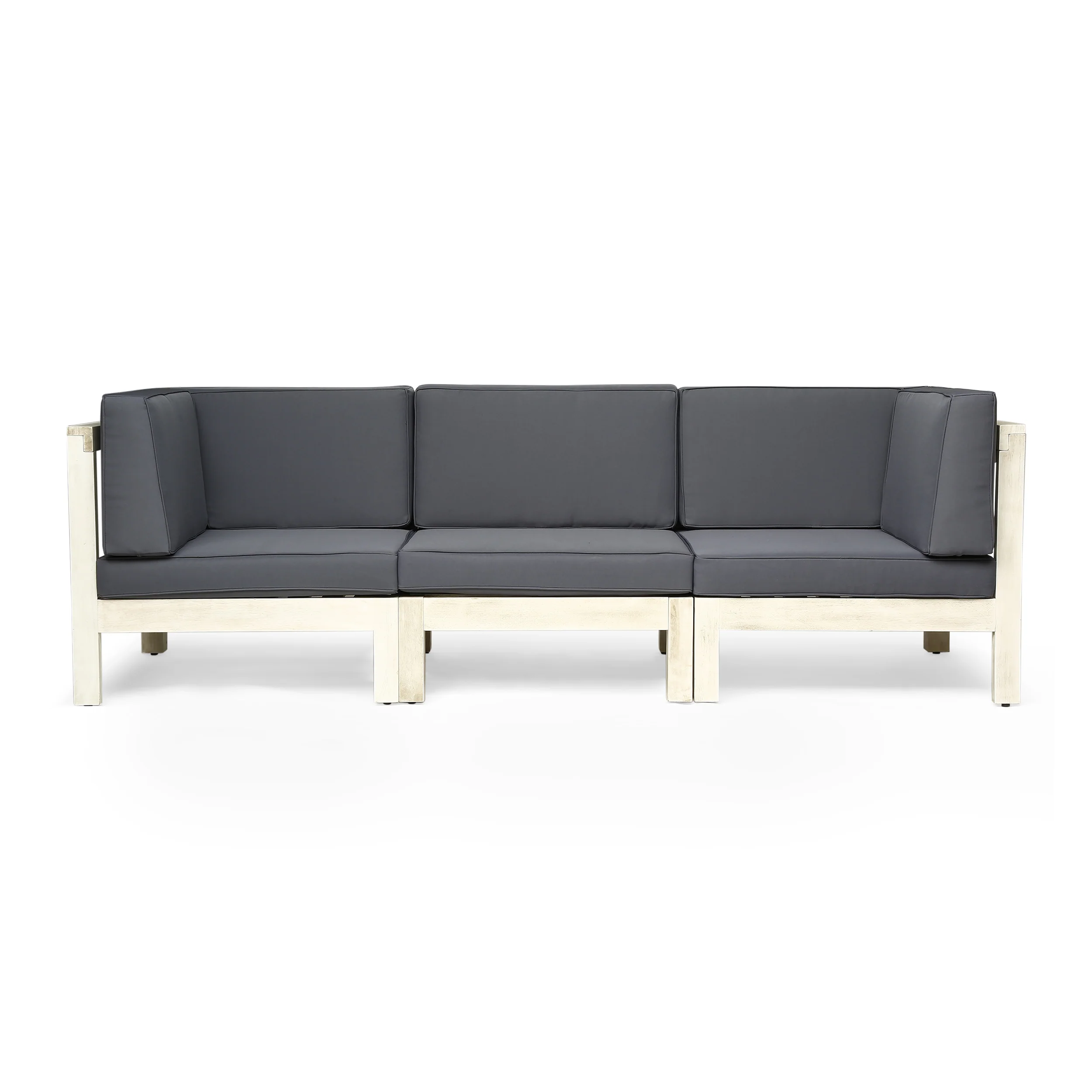 Brava Outdoor Modular Acacia Wood Sofa with Cushions - furnishings