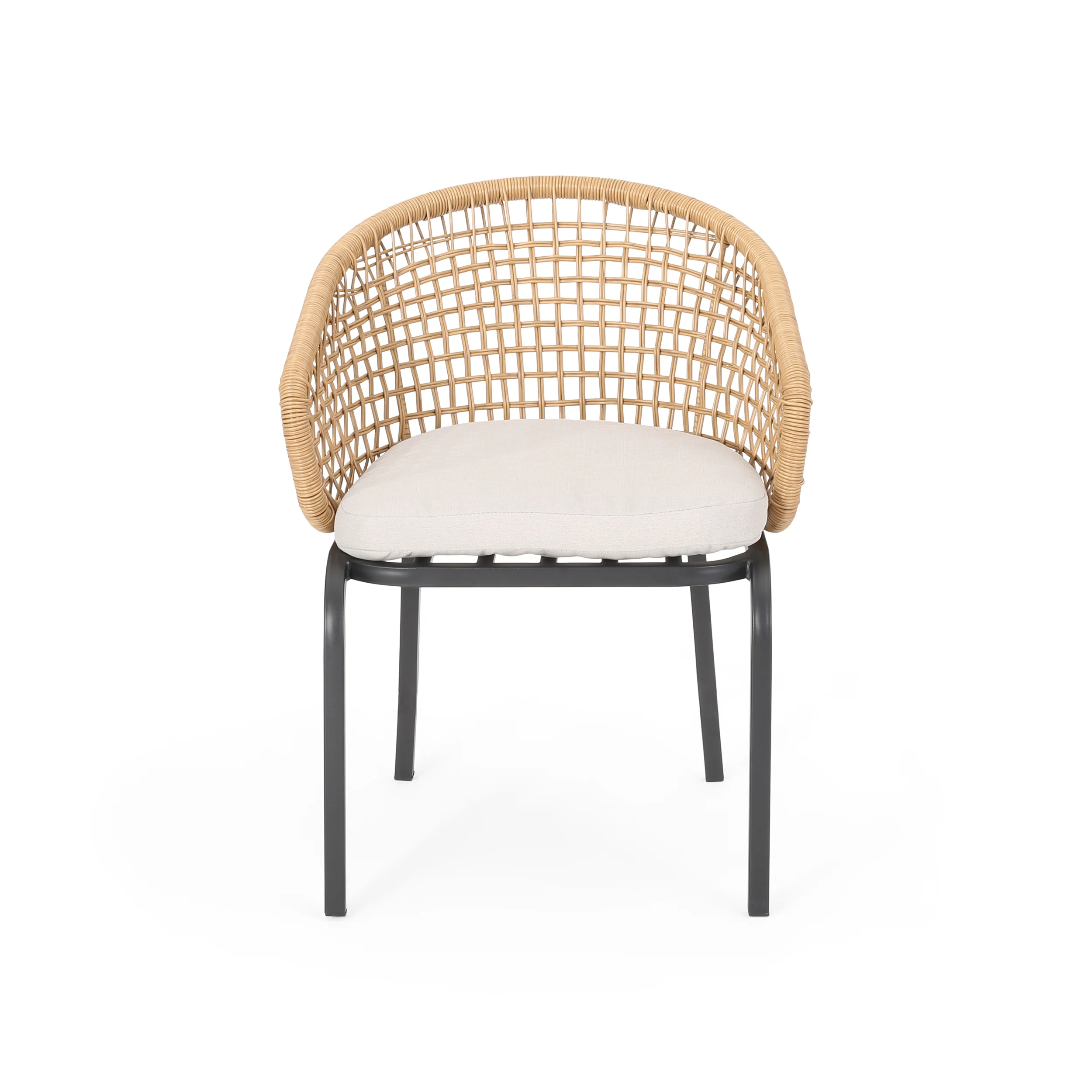 Herbert Outdoor Wicker Club Chair with Cushion (Set of 2) - furnishings
