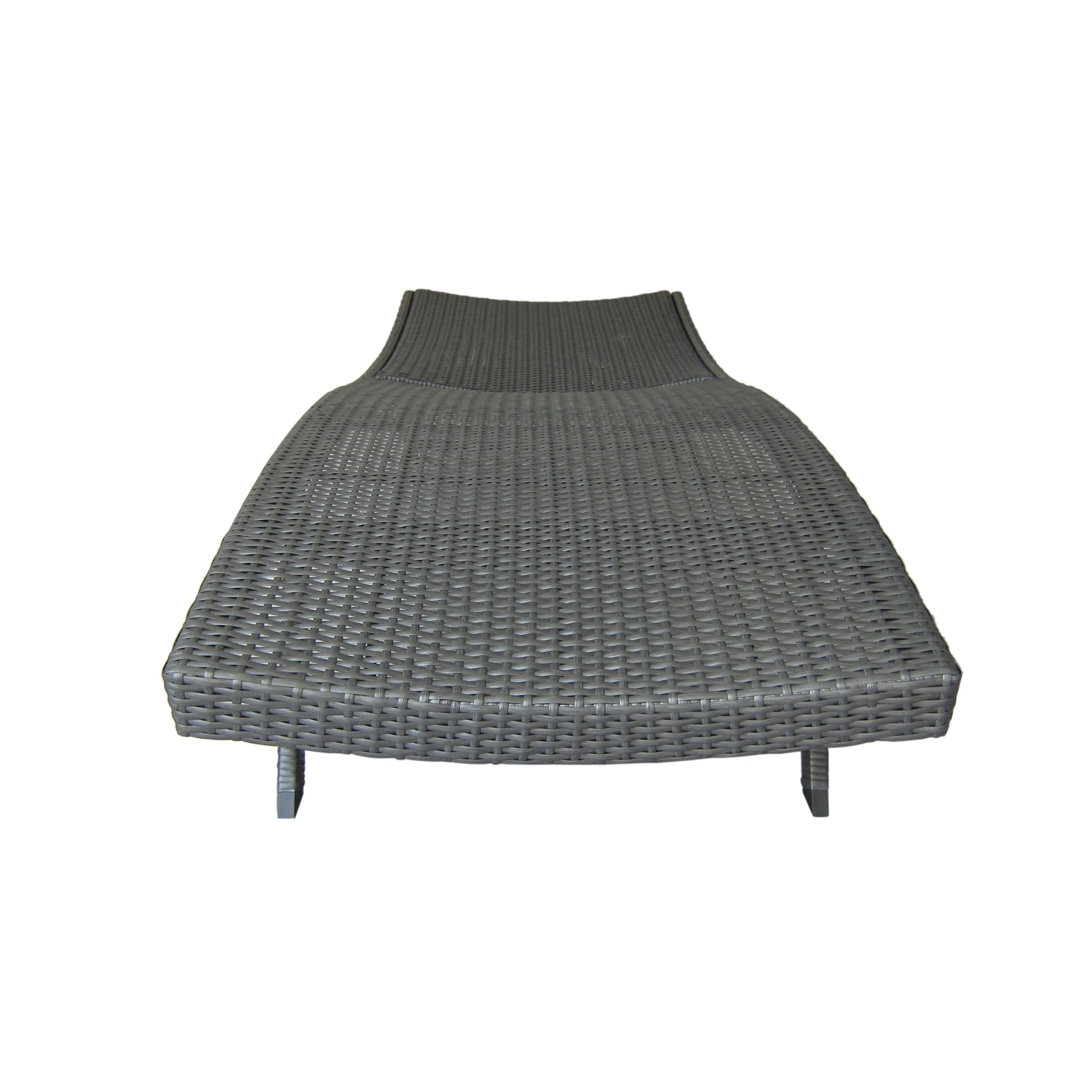Eliana Outdoor Gray Wicker Chaise Lounge - furnishings