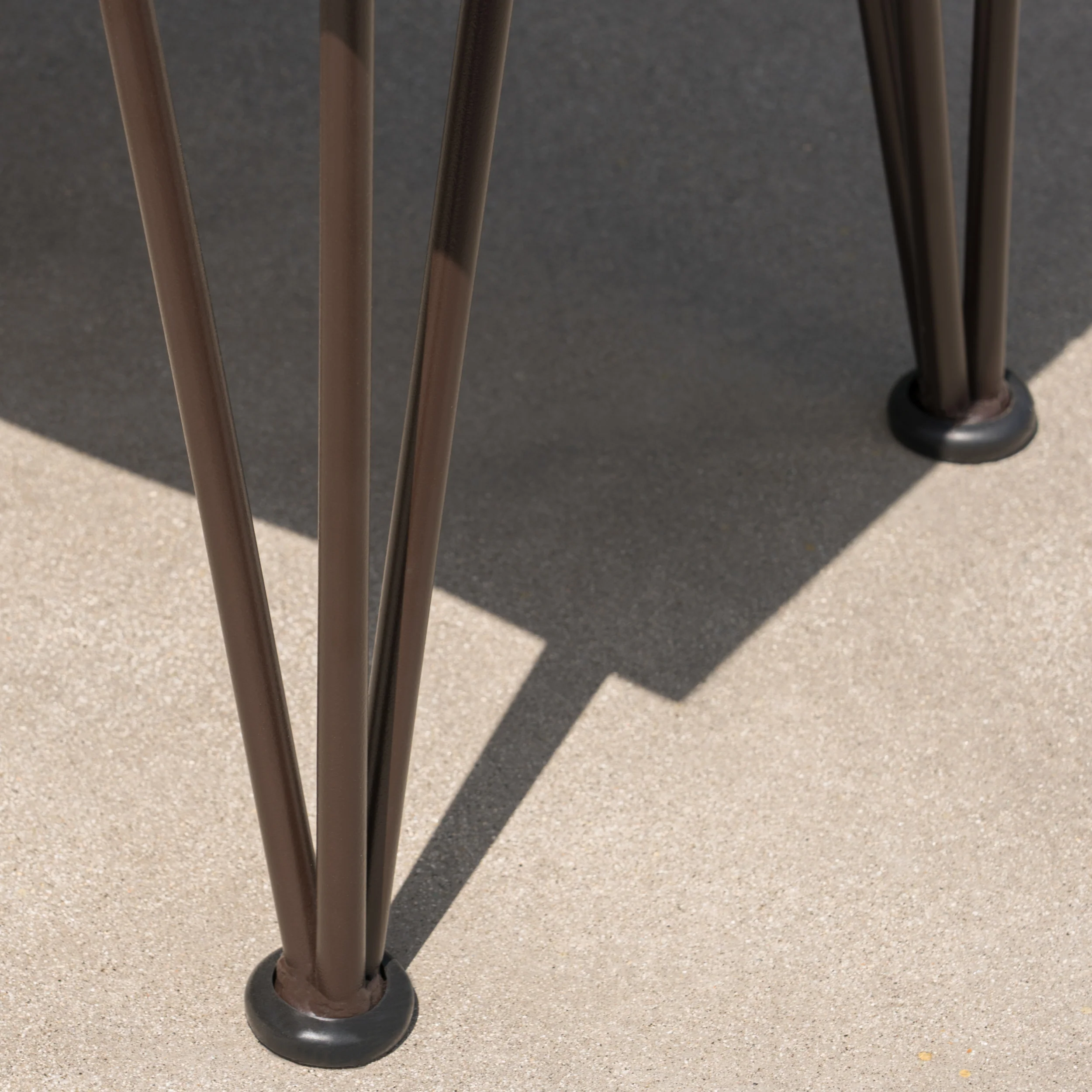 Avy Outdoor Rustic Industrial Acacia Wood Chairs with Metal Hairpin Legs (Set of 2), Teak - furnishings