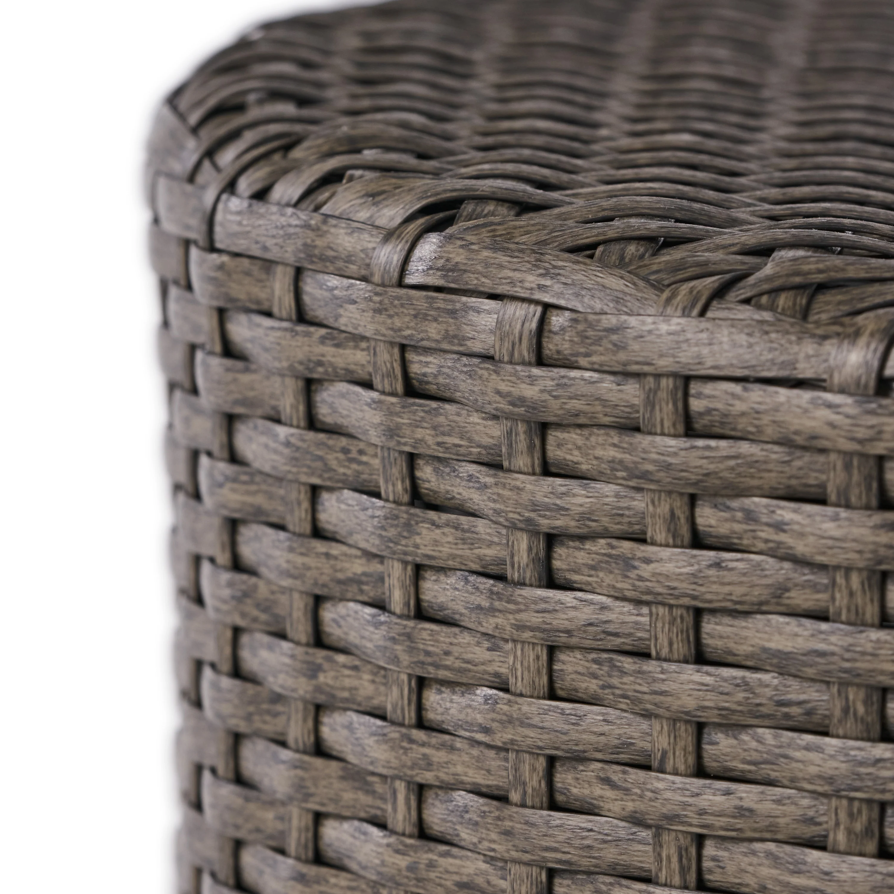 Sims Outdoor 3 Piece Wicker Chat Set, Grey with Silver Cushions - furnishings