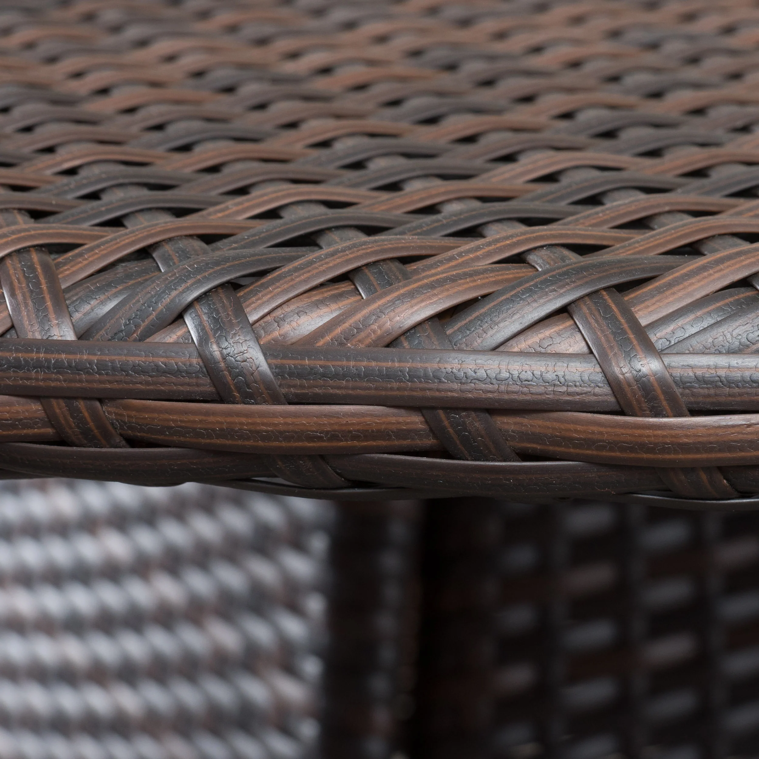 Kanza Outdoor Brown Wicker Round Dining Table - furnishings