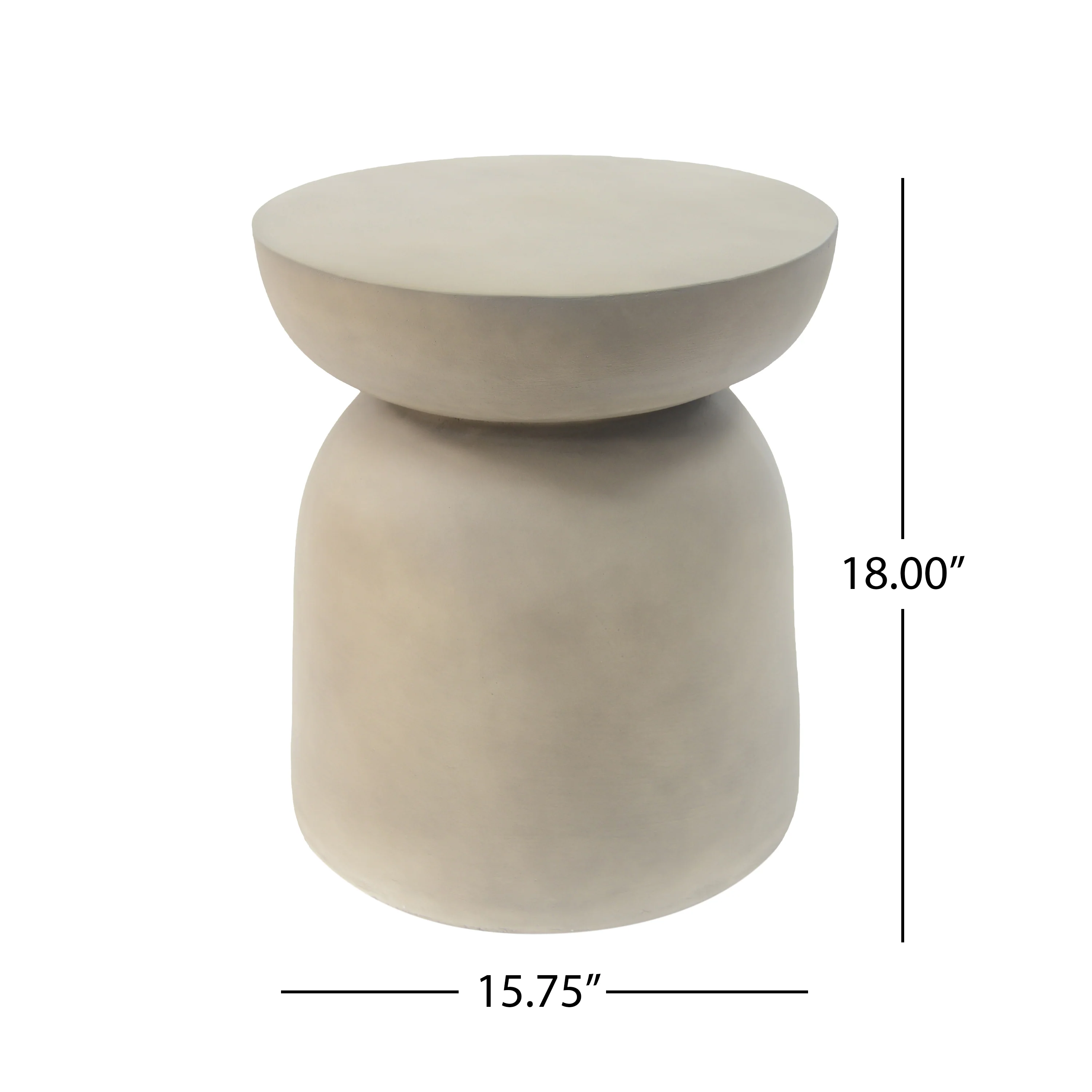 Briar Outdoor Round Concrete Accent Table, Light Grey - furnishings