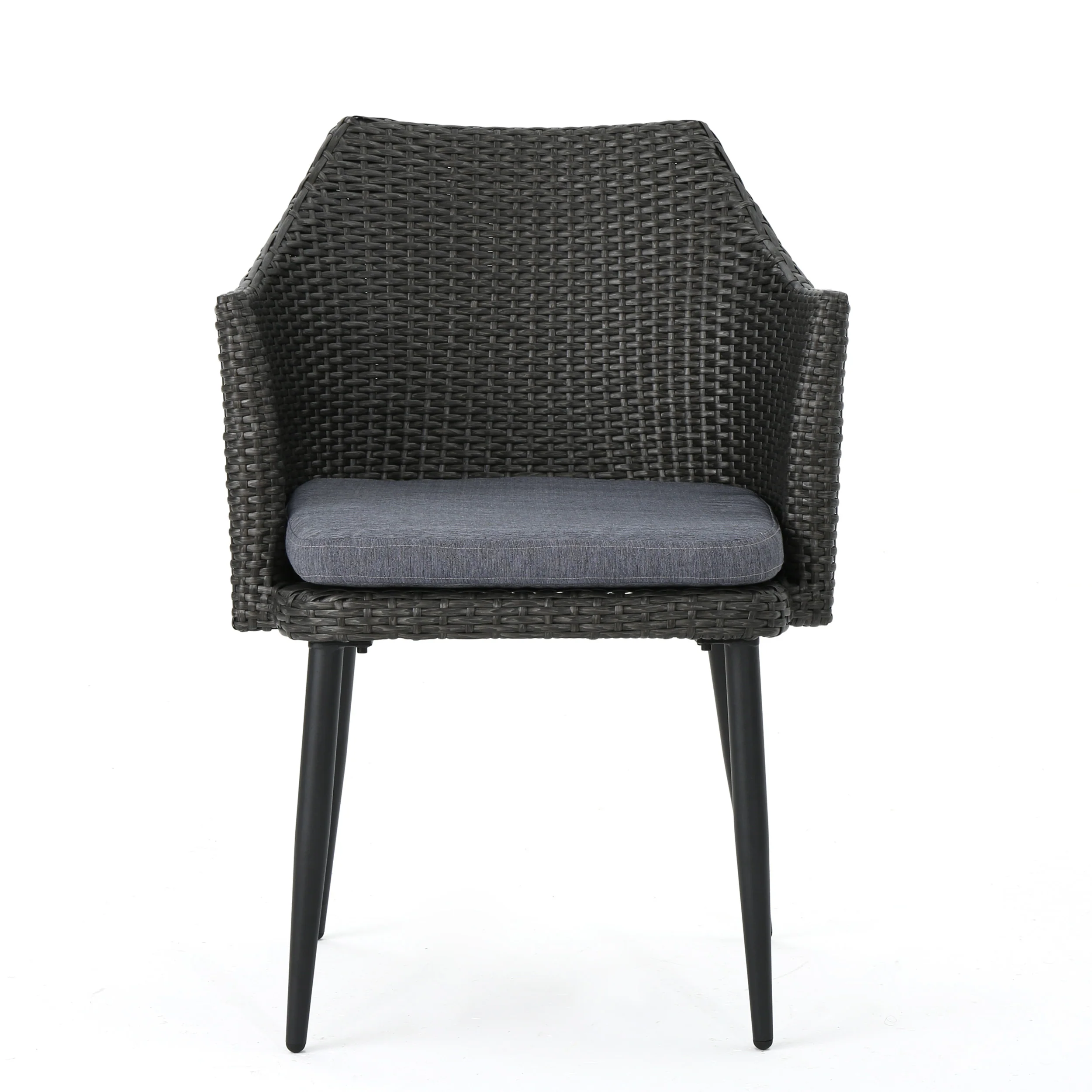 Iris Outdoor Wicker Dining Chairs with Water Resistant Cushions (Set of 4) - furnishings