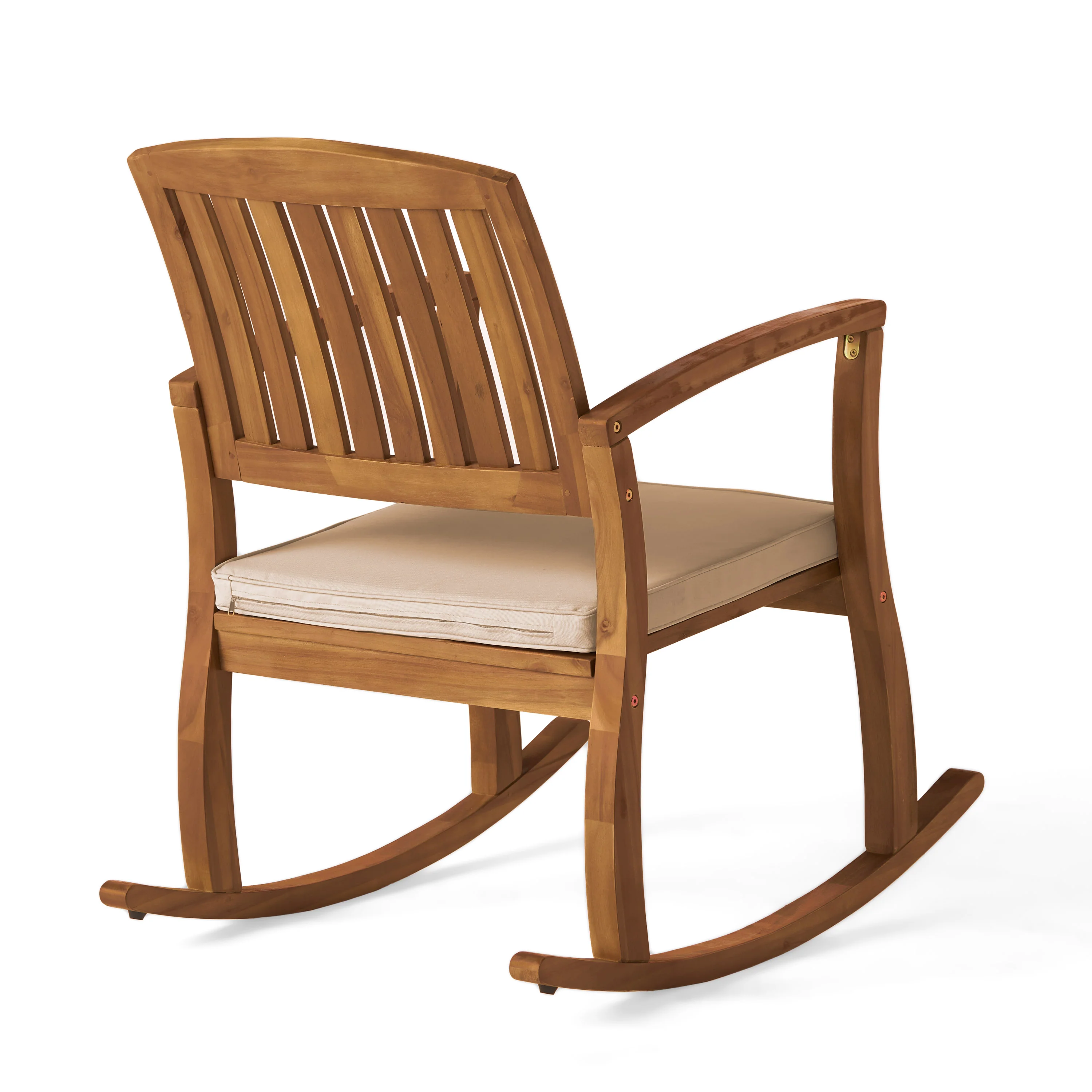 Sadie Outdoor Acacia Wood Rocking Chairs with Cushion (Set of 2) - furnishings