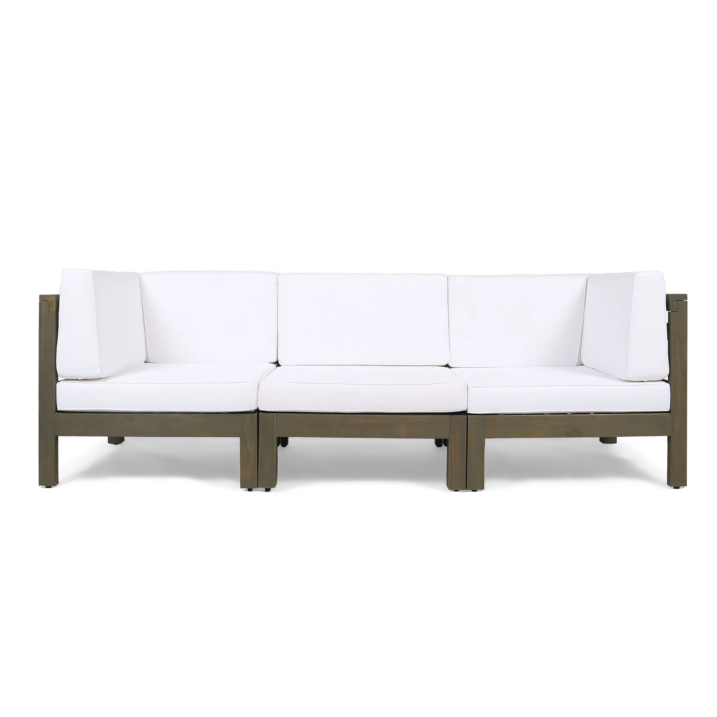 Dawson Outdoor Sectional Sofa Set - 3-Seater - Acacia Wood - Outdoor Cushions - furnishings