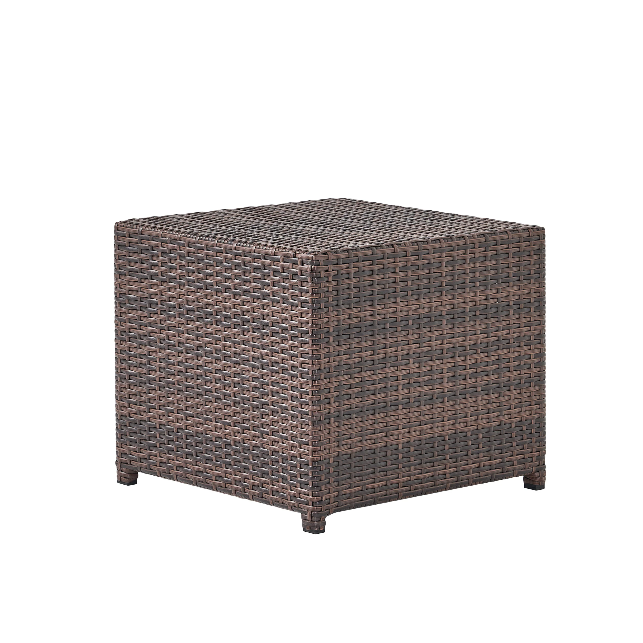 Lakeport Outdoor 3pc Brown Wicker Side Table Set - furnishings