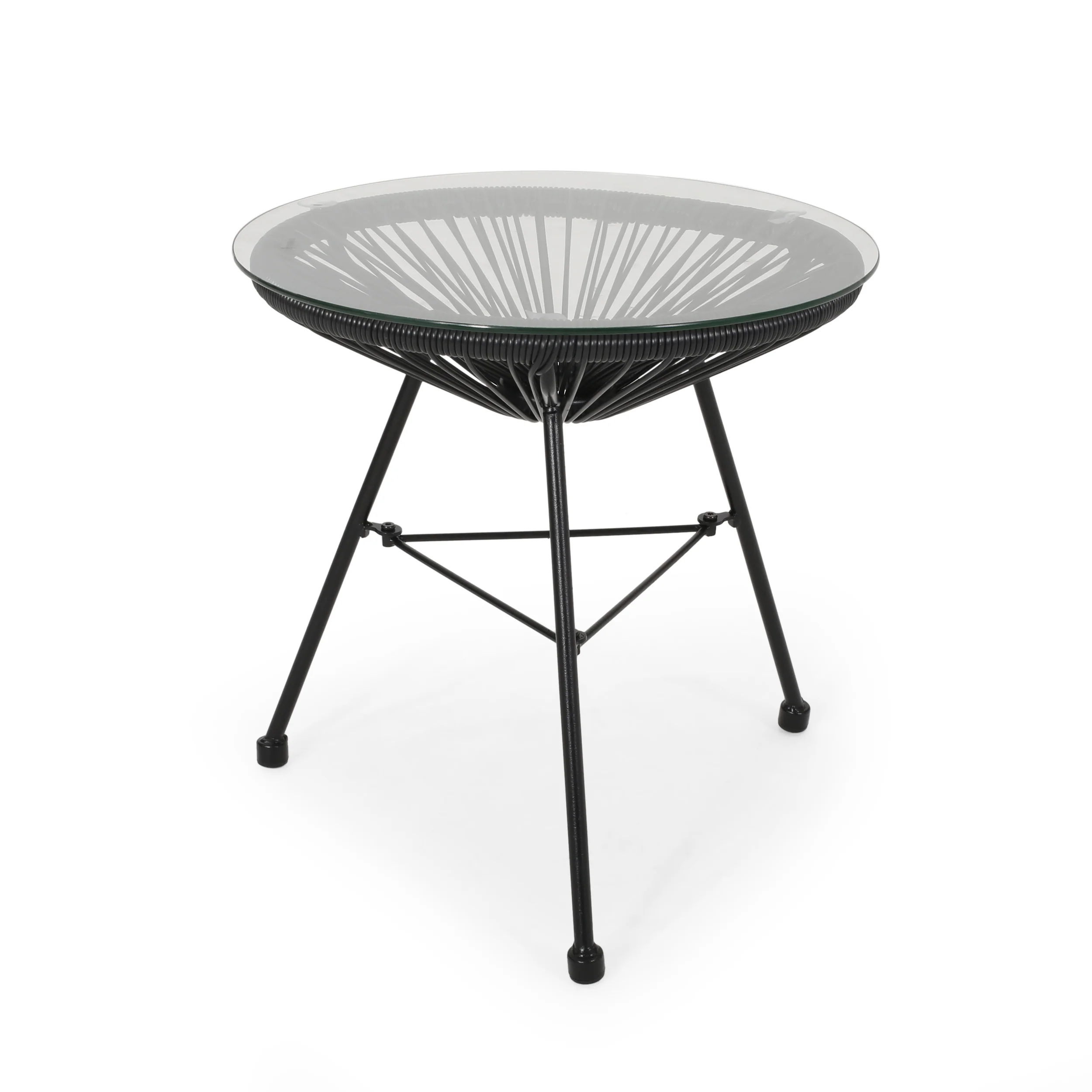 Chrissy Outdoor Modern 2 Seater Faux Rattan Chat Set - furnishings