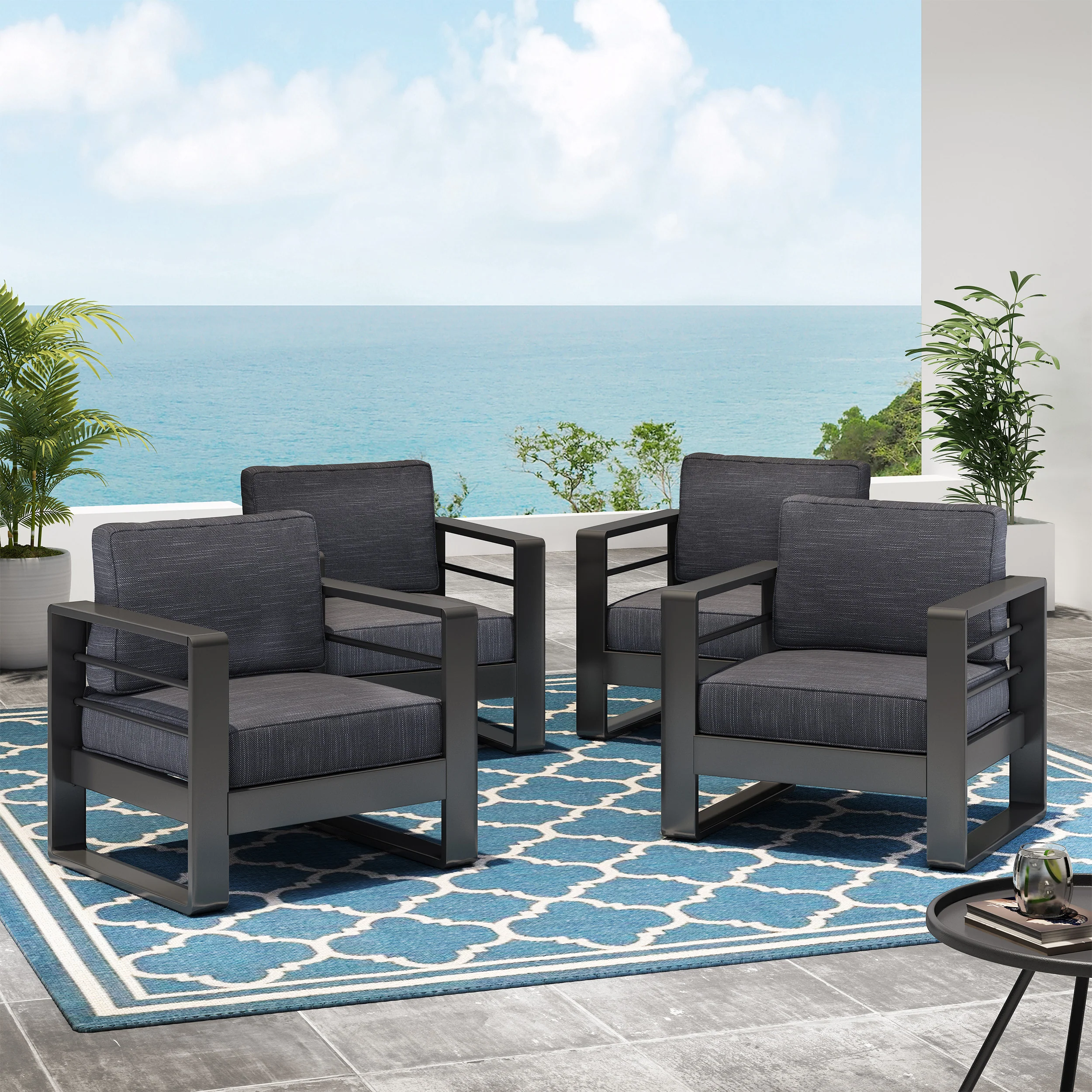 Gadd Outdoor Aluminum Club Chairs (Set of 4) - furnishings