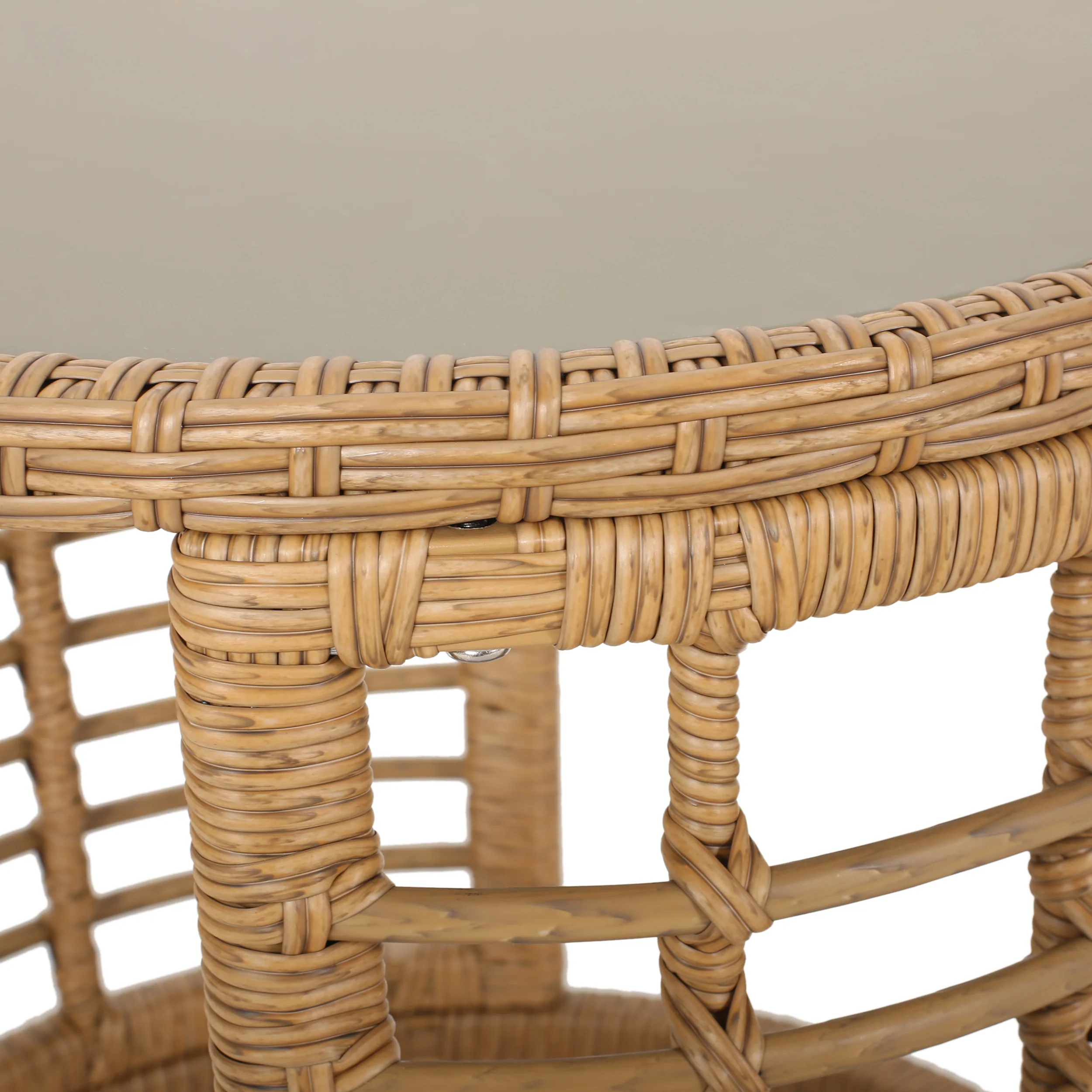 Zeferino Outdoor Modern Boho 2 Seater Wicker Chat Set with Side Table - furnishings