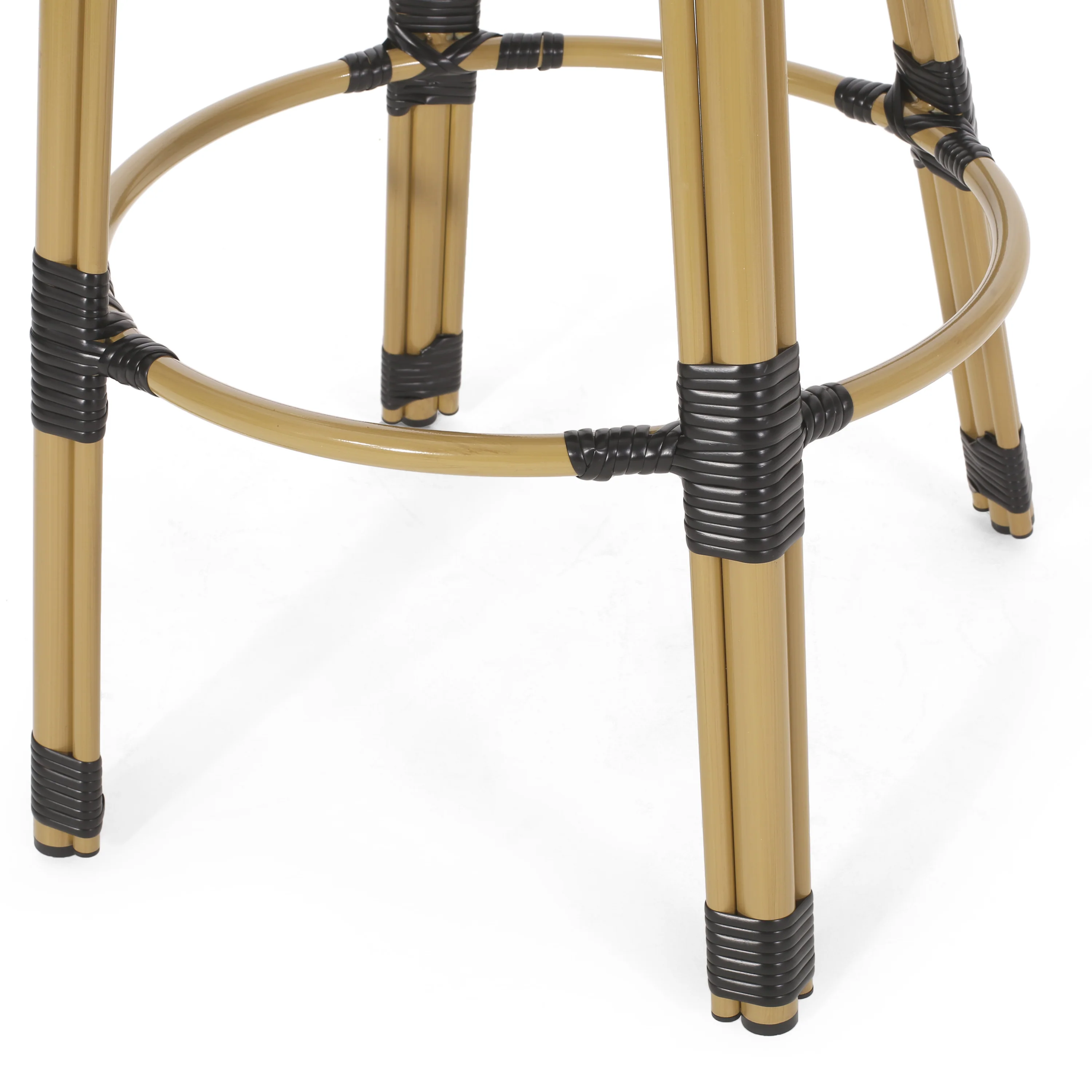 Cotterell Outdoor French Wicker and Aluminum 29.5 Inch Barstools, Set of 2 - furnishings