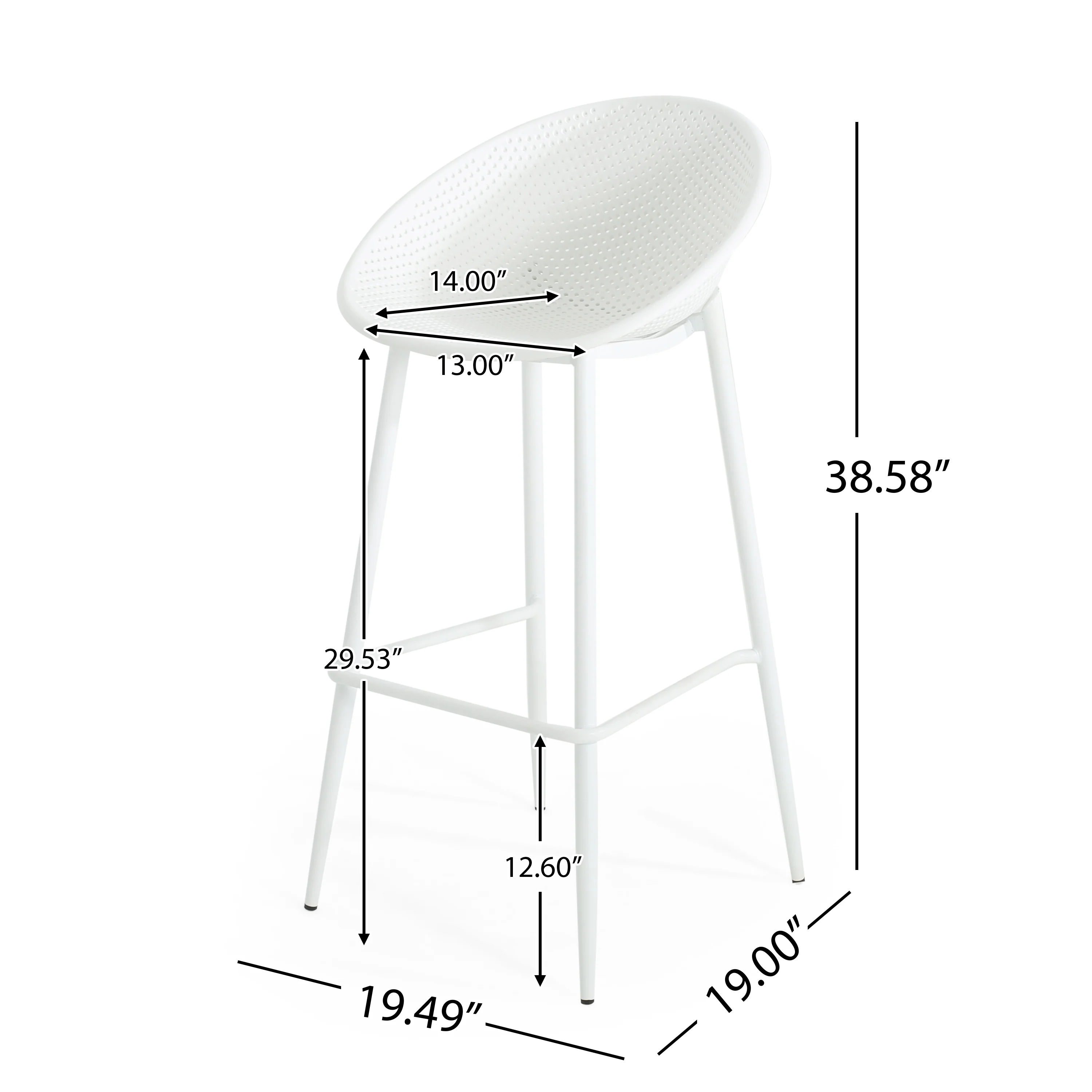 Indoor & Outdoor Polypropelene Plastic Gable Barstool, Set of 2 - furnishings