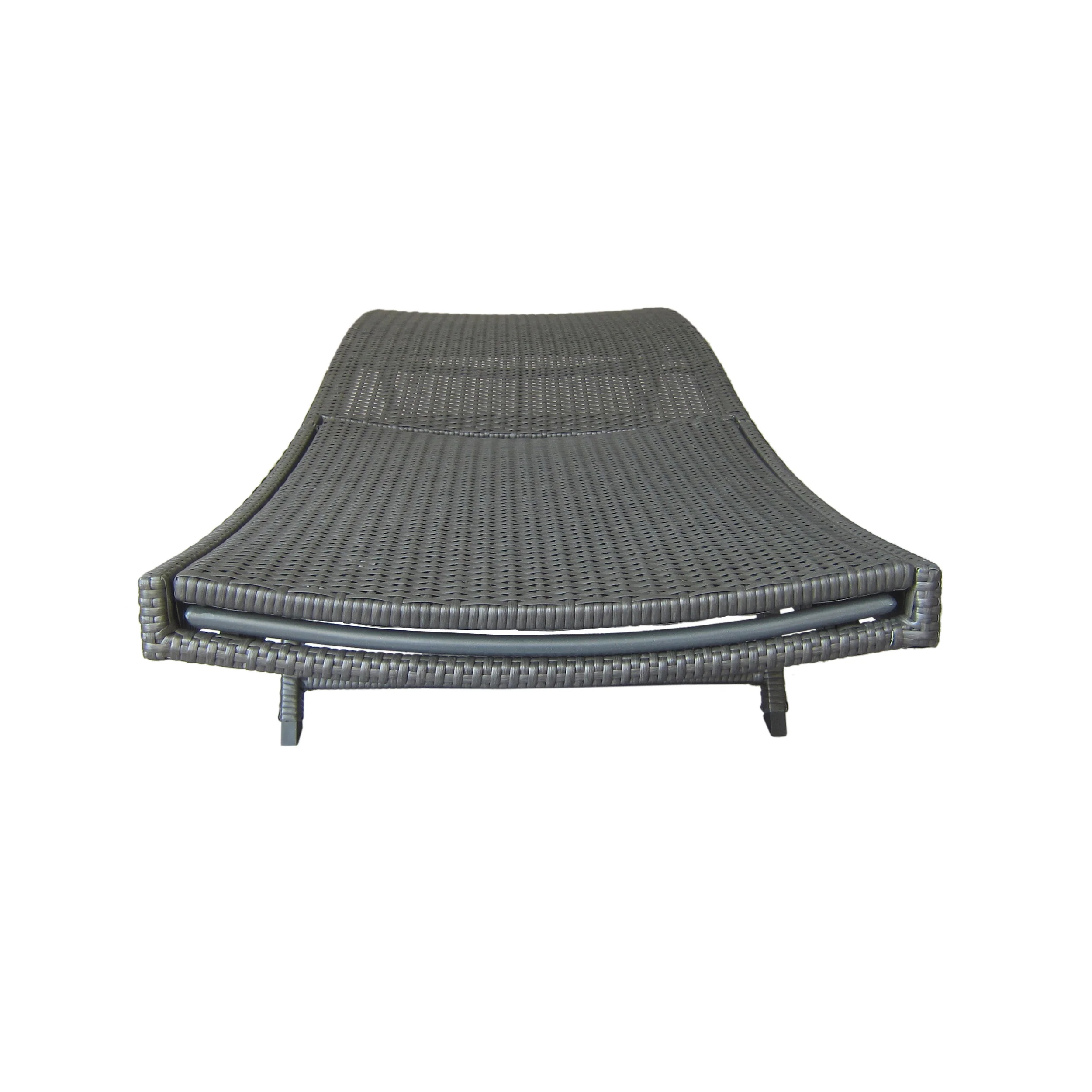 Eliana Outdoor Gray Wicker Chaise Lounge - furnishings