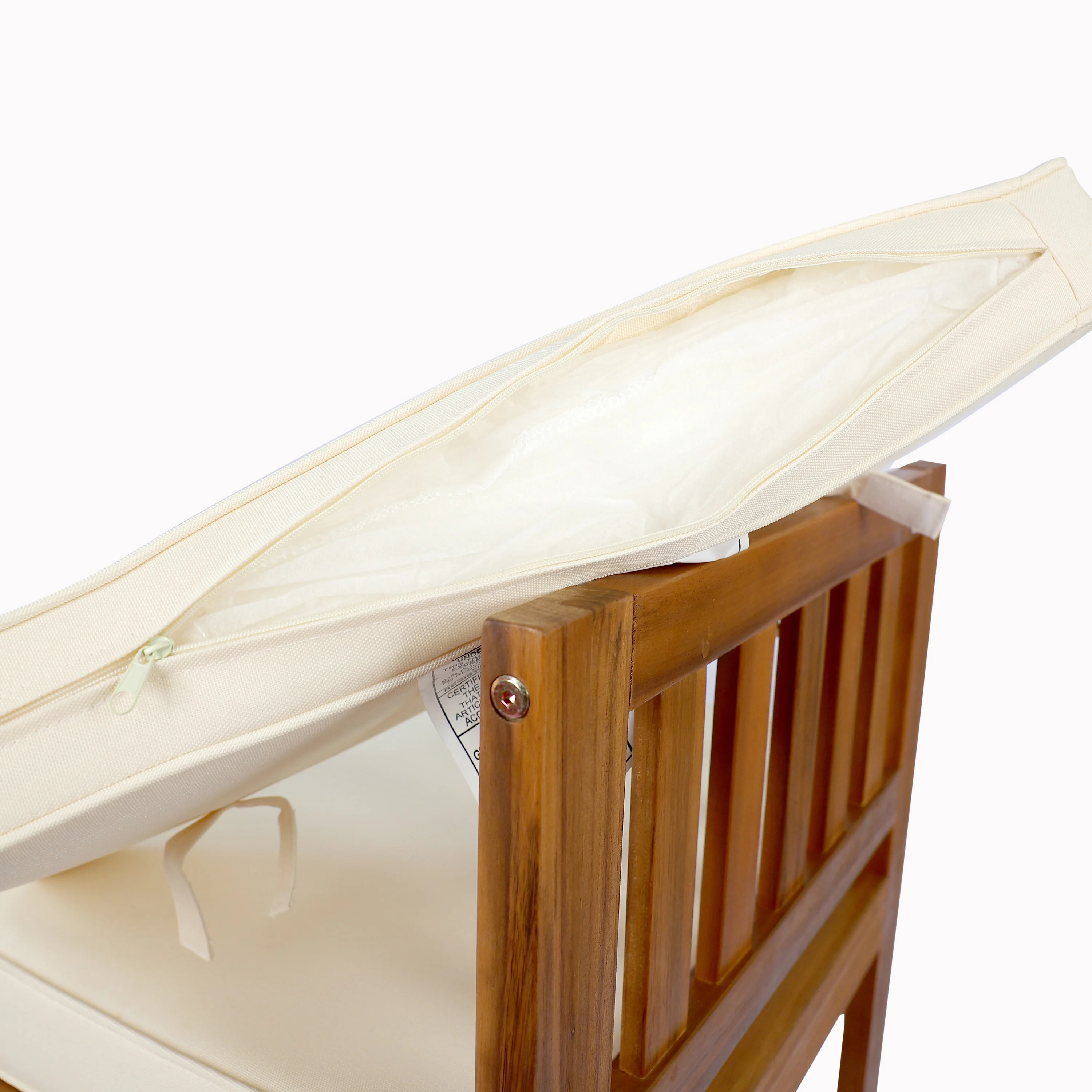 Zephyra Modern Outdoor Patio Acacia Wood Dining Chairs with Cushions - furnishings