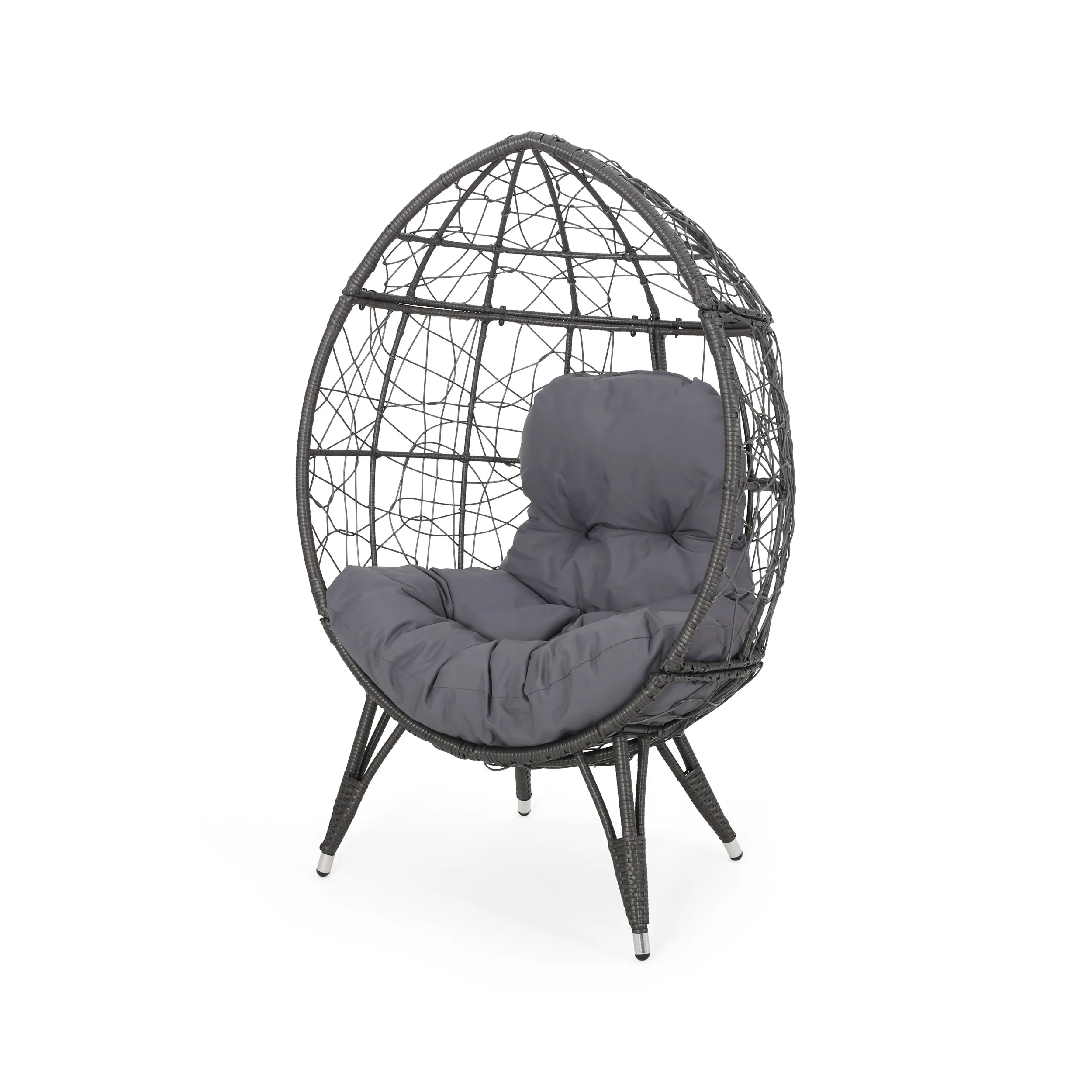 Hendryx Outdoor Freestanding Wicker Teardrop / Egg Chair - furnishings