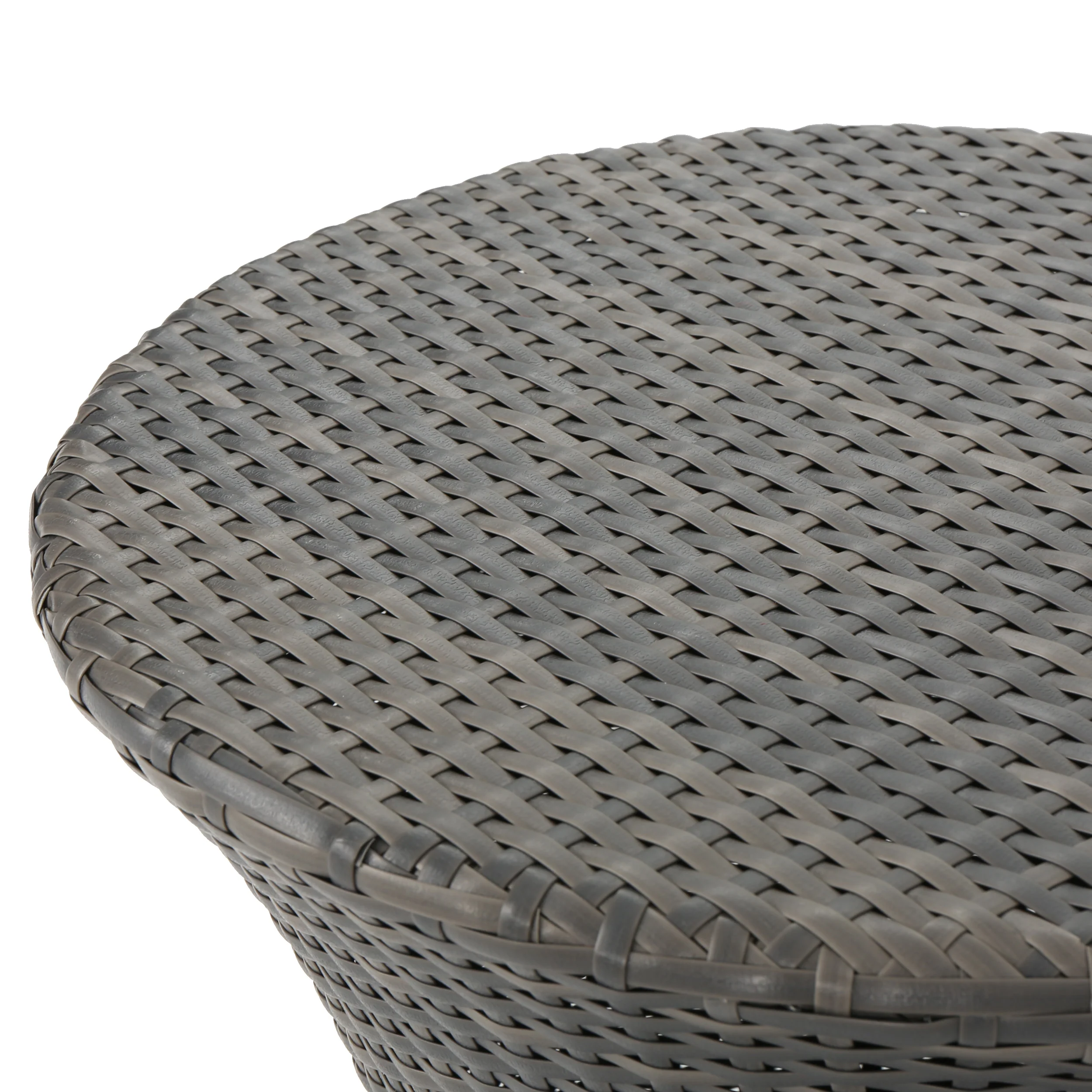 Lorenzo Outdoor Grey Wicker Side Table - furnishings