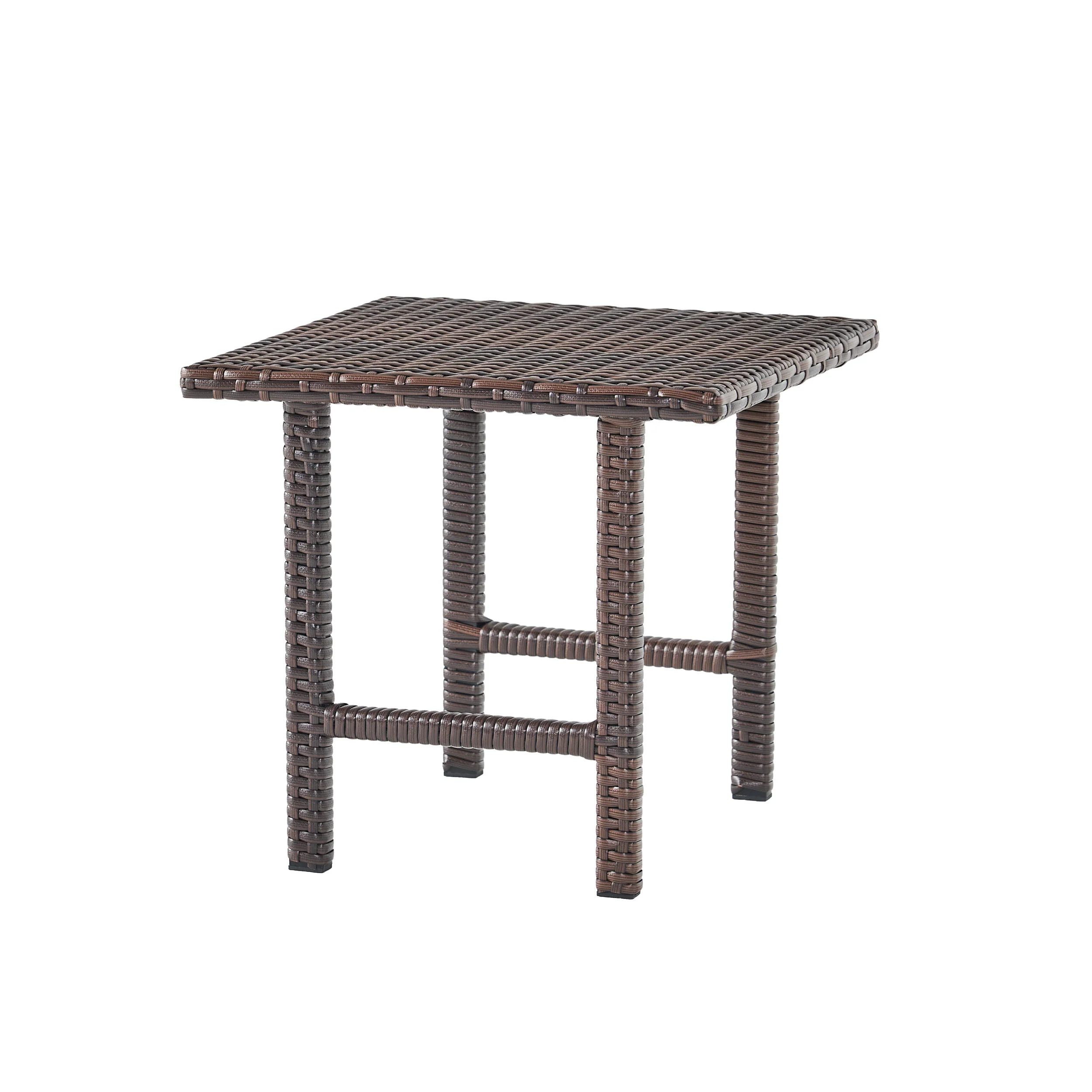 Lakeport Outdoor 3pc Brown Wicker Side Table Set - furnishings