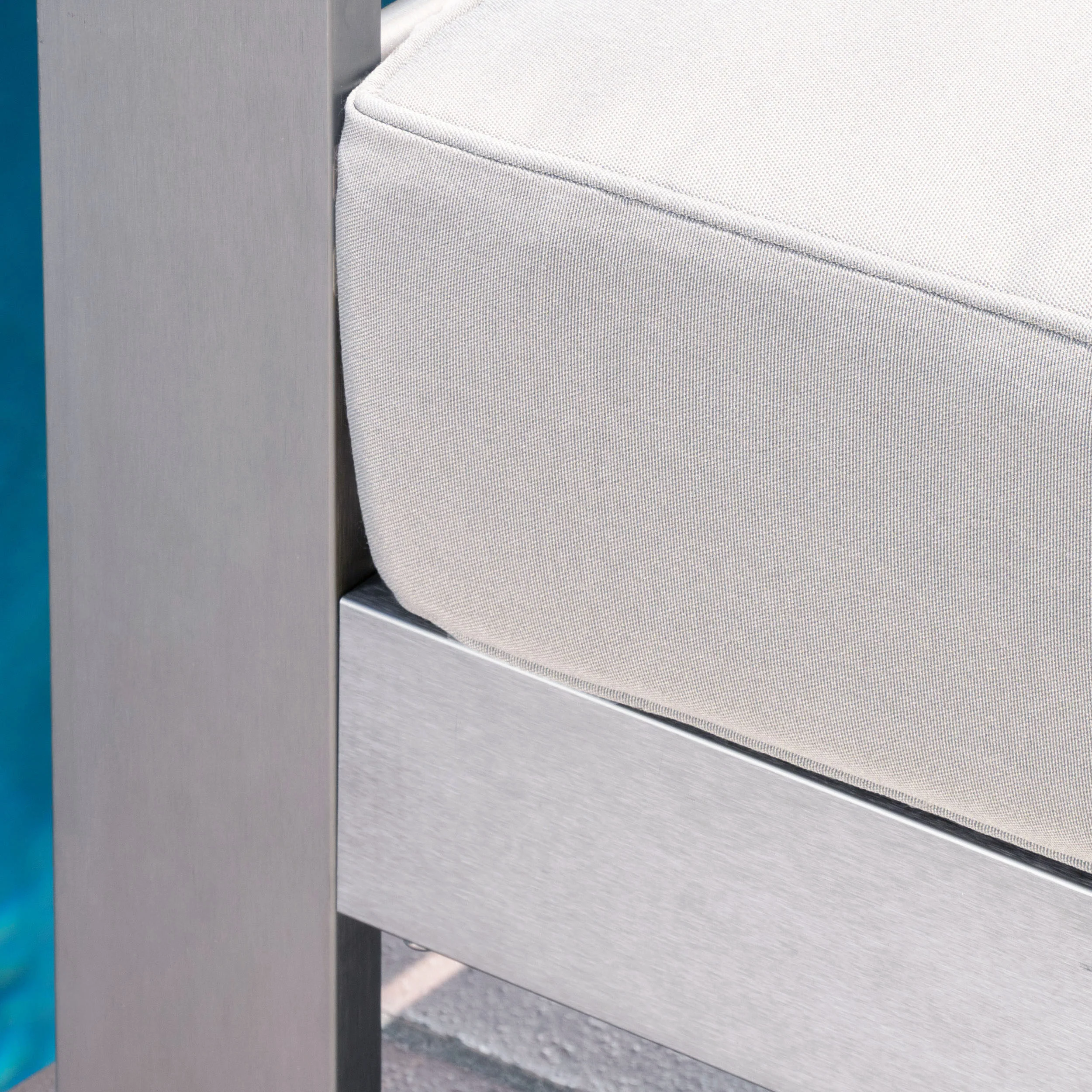Crested Bay Outdoor Aluminum 4 Piece Chat Set with Sunbrella Cushions - furnishings