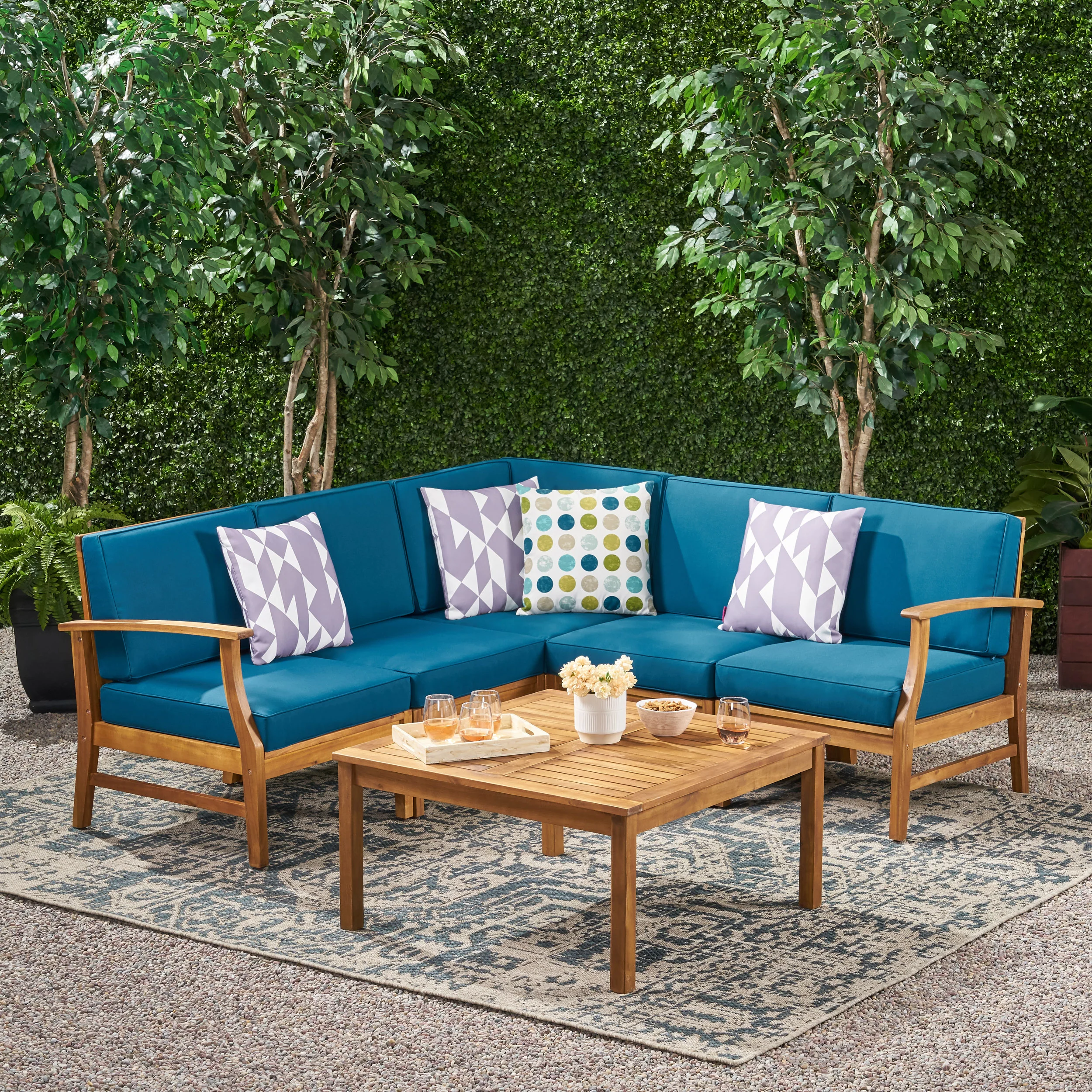 Capri 6pc Outdoor Sofa Set w/ Cushions - furnishings