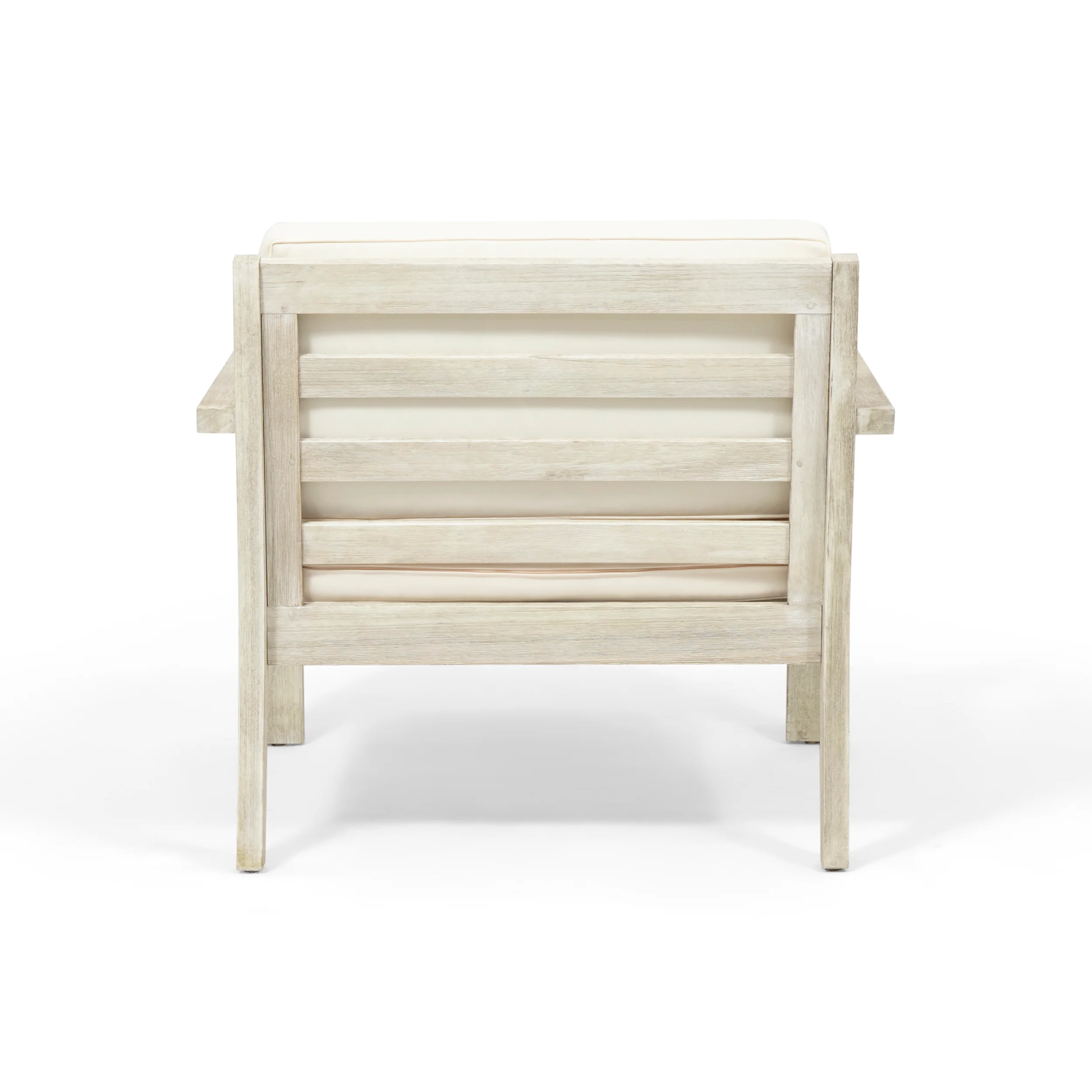 Ben Outdoor Acacia Wood Club Chairs with Cushions (Set of 2) - furnishings