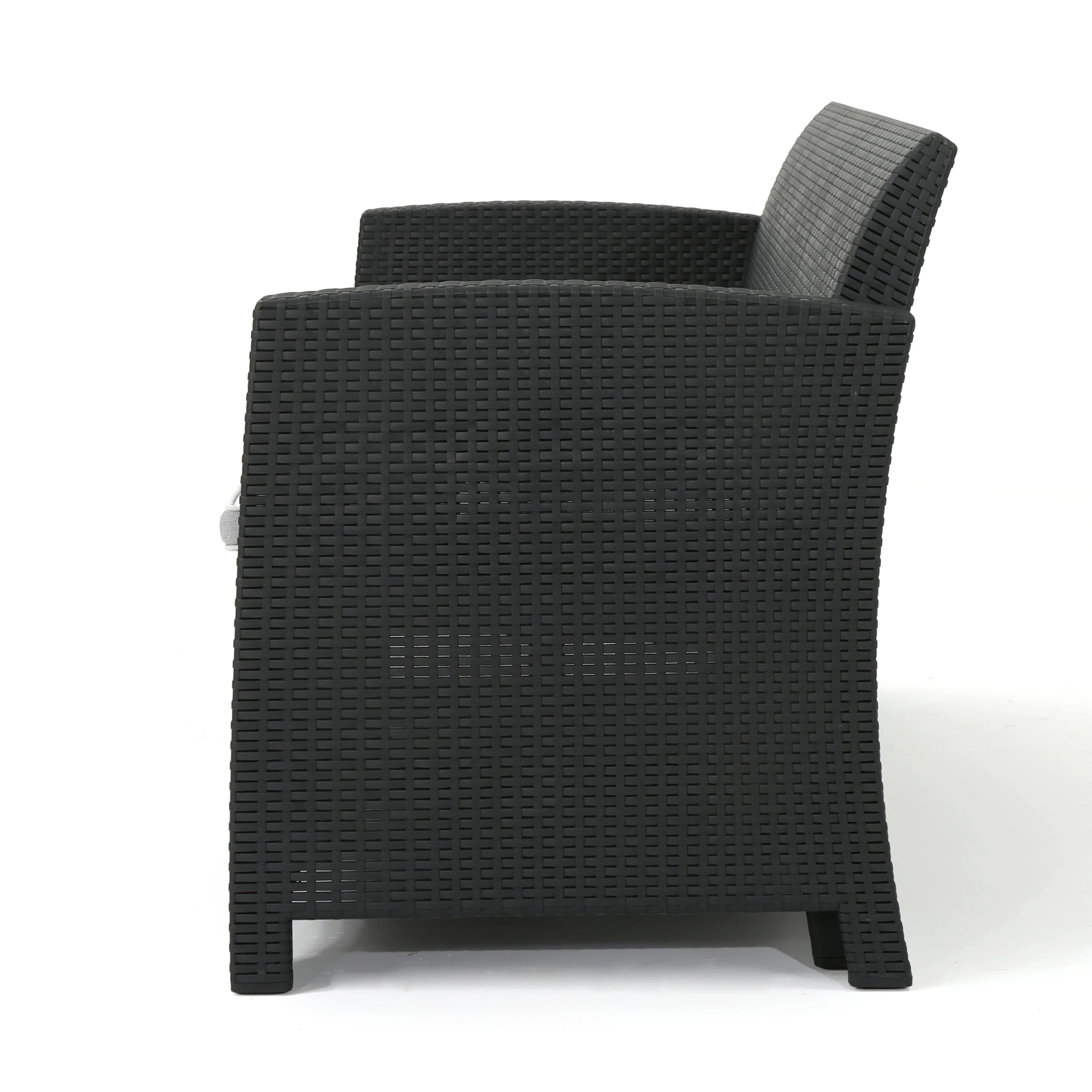 St. Pete Outdoor 3 Seat Faux Wicker Rattan Style Sofa - furnishings