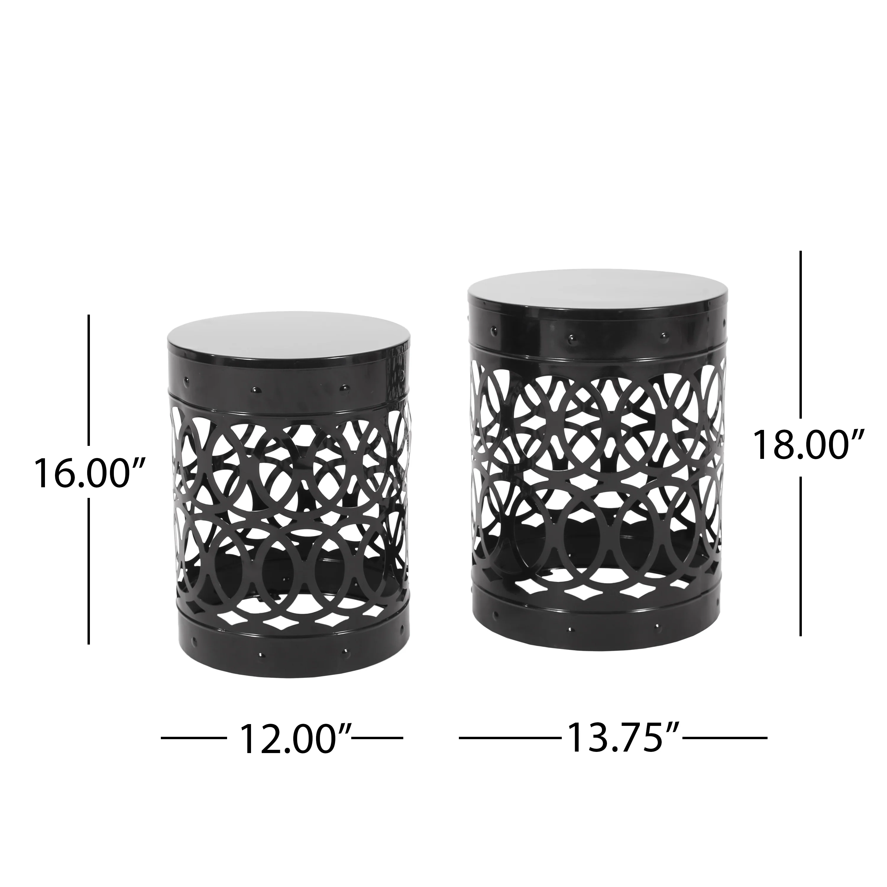 Pellerin Outdoor Metal Side Tables, Set of 2 - furnishings