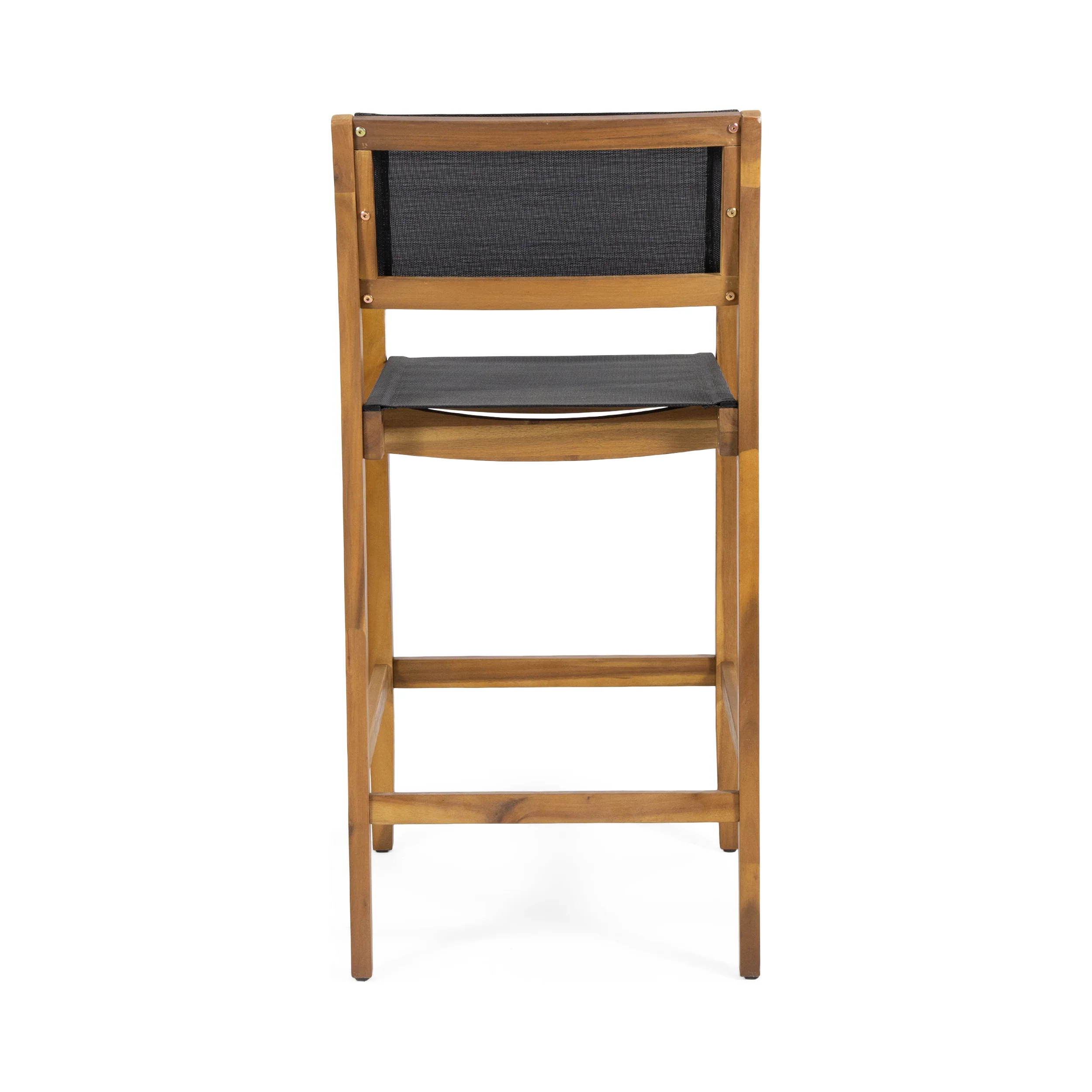 Daiquan Outdoor Acacia Wood Barstools with Outdoor Mesh (Set of 2) - furnishings