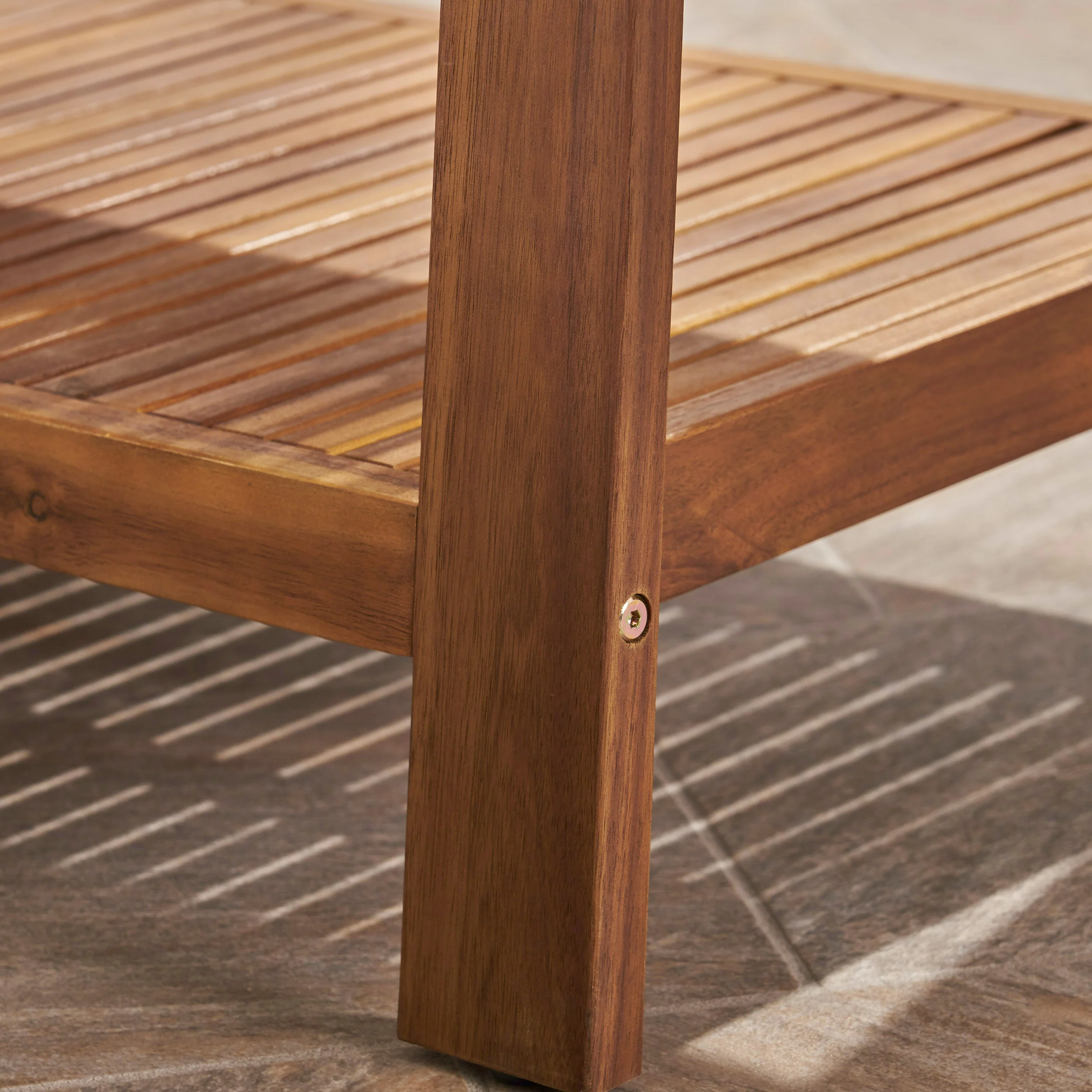 Parma Outdoor Acacia Wood Loveseat and Coffee Table Set with Sunbrella Cushions - furnishings