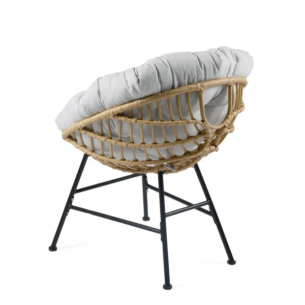 Richmond Outdoor PE Rattan Shelll Chair with Cushions - furnishings