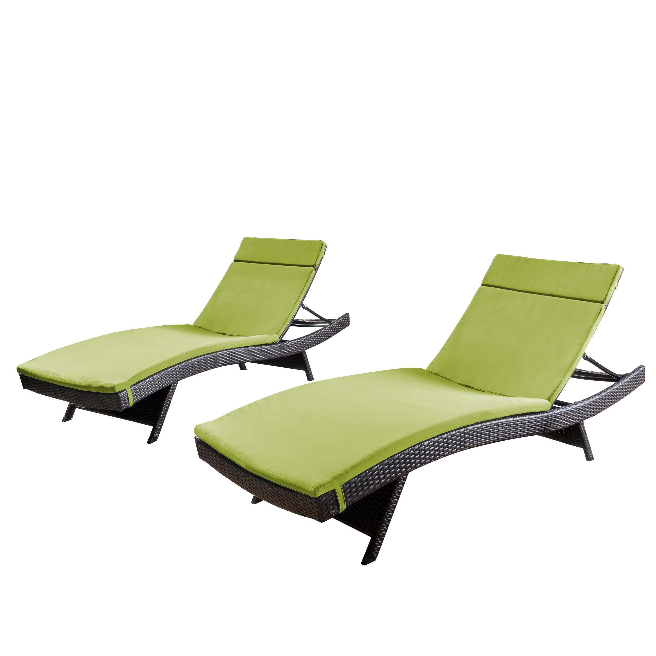 Lakeport Outdoor Adjustable Chaise Lounge Chairs w/ Cushions (set of 2) - furnishings