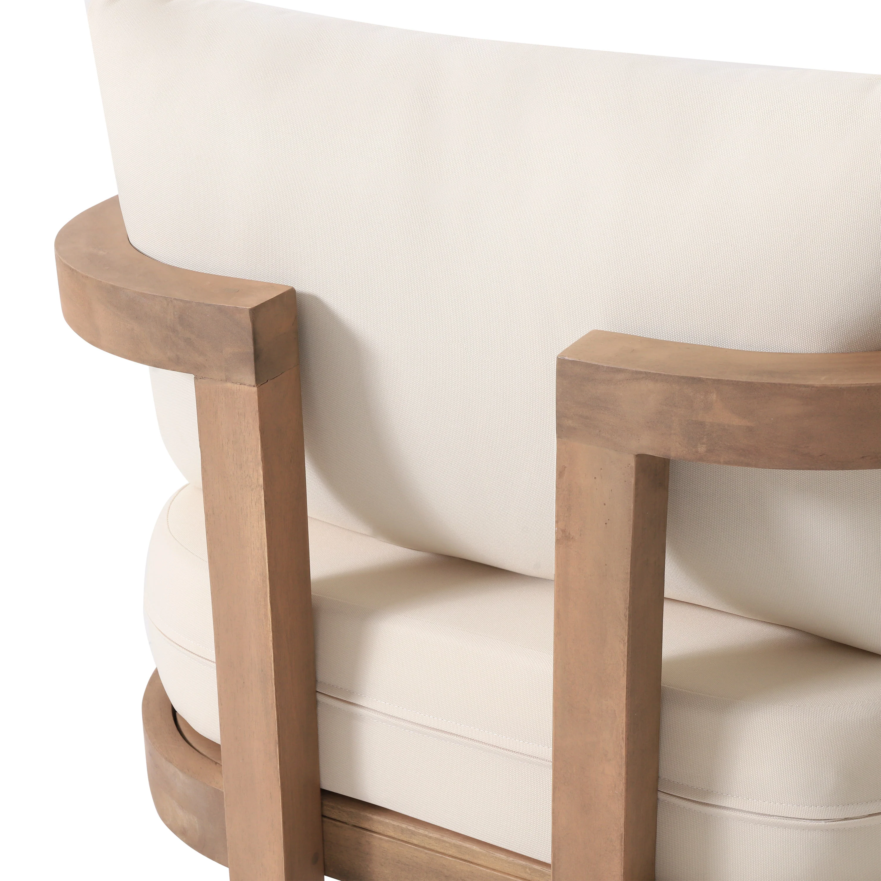 Aston Outdoor Acacia Wood Club Chair with Cushions - furnishings