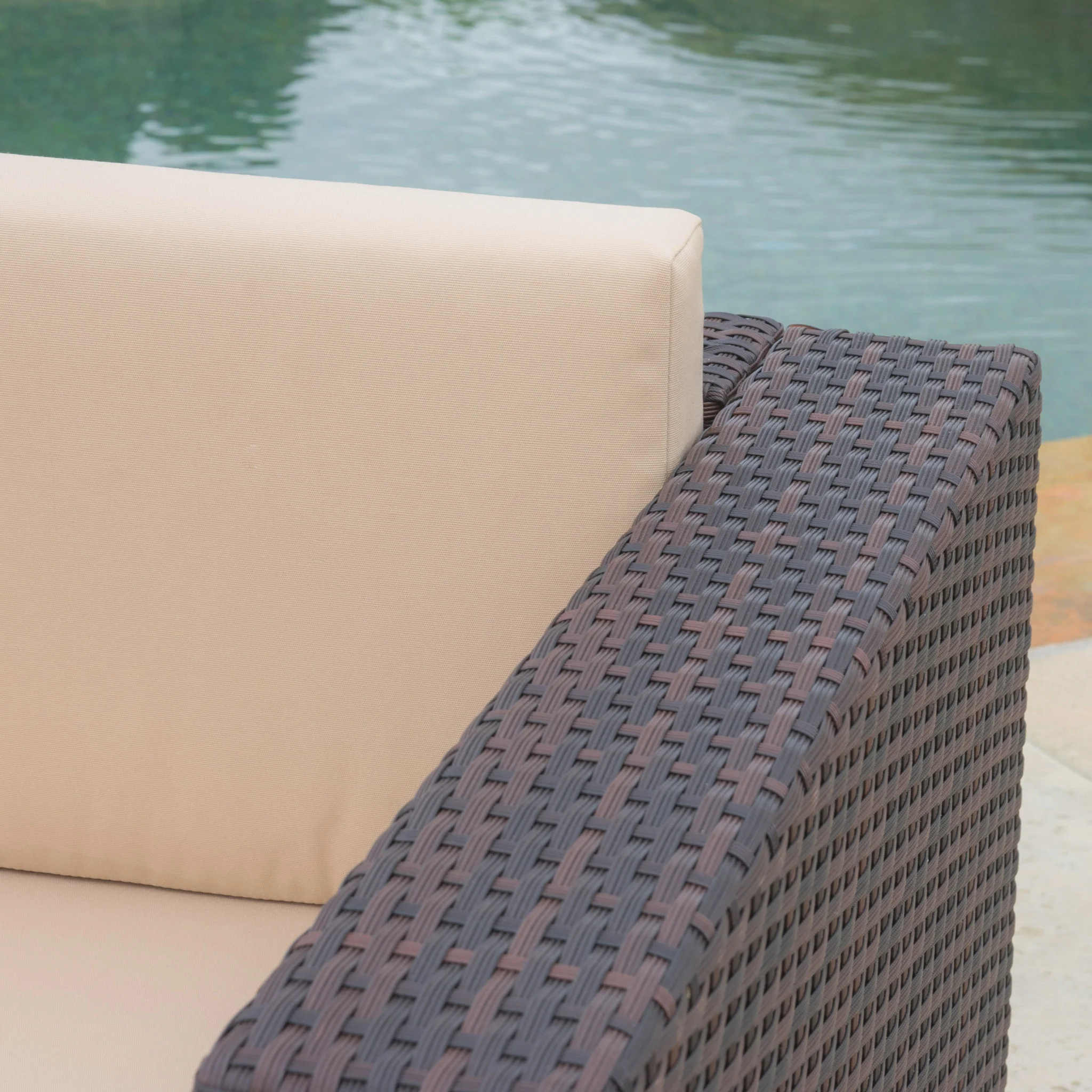 Westlake Outdoor Brown PE Wicker Sofa Club Chairs (Set of 2) - furnishings