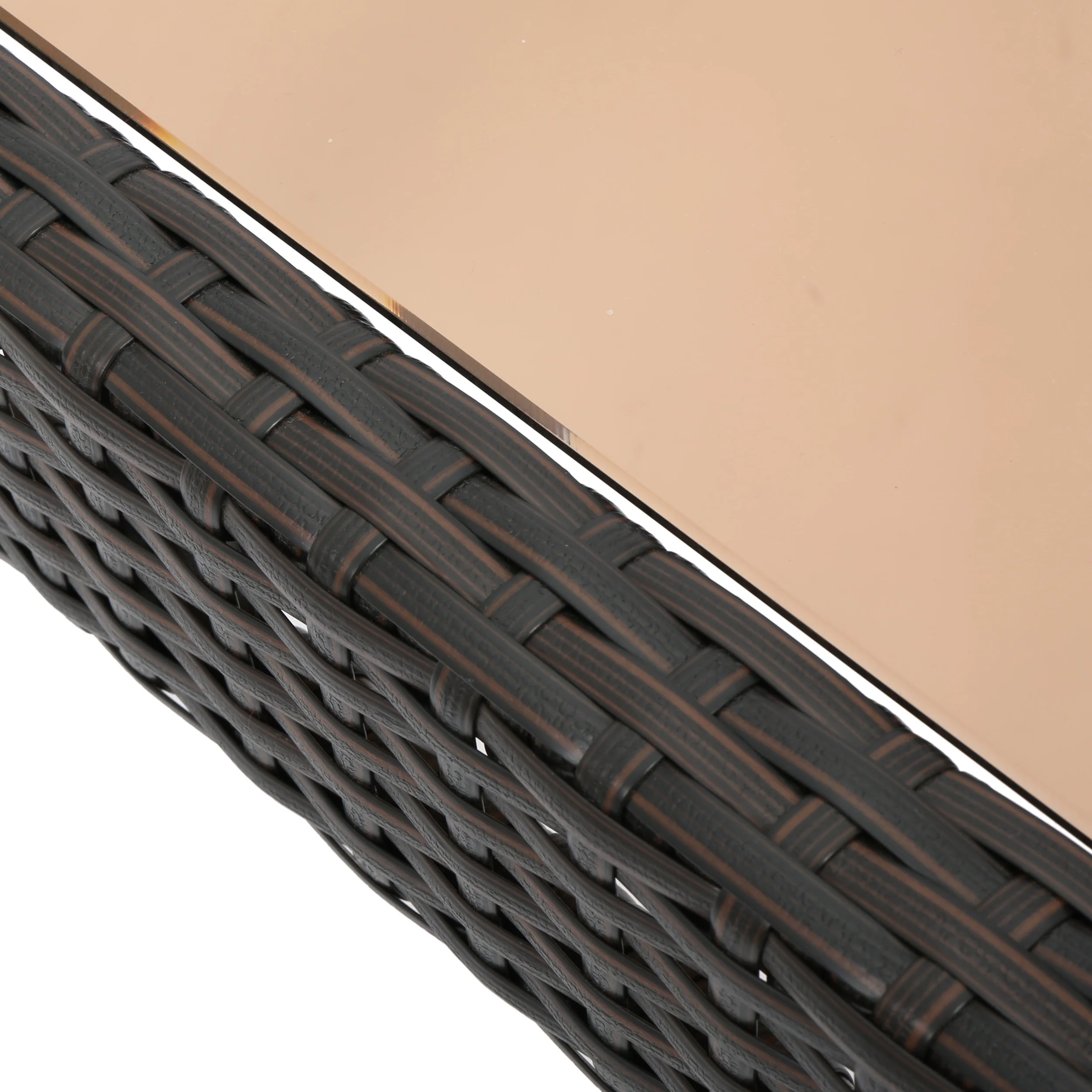 Jermaine Outdoor Brown Wicker Side Table - furnishings