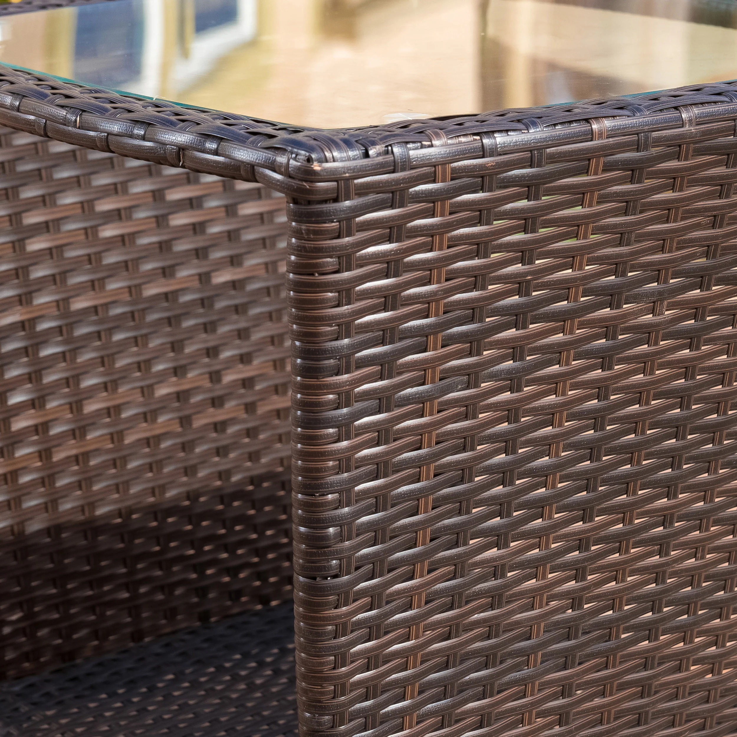 Parham Outdoor 3 Piece Multi-brown Wicker Stacking Chair Chat Set - furnishings