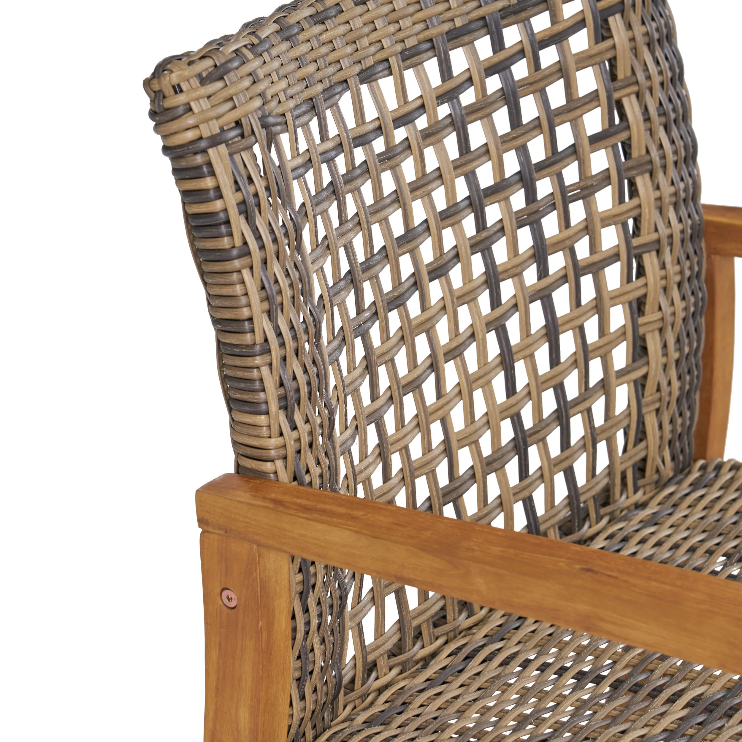 Levant Outdoor 4-Seater Wood and Wicker Club Chair Set with Fire Pit - furnishings