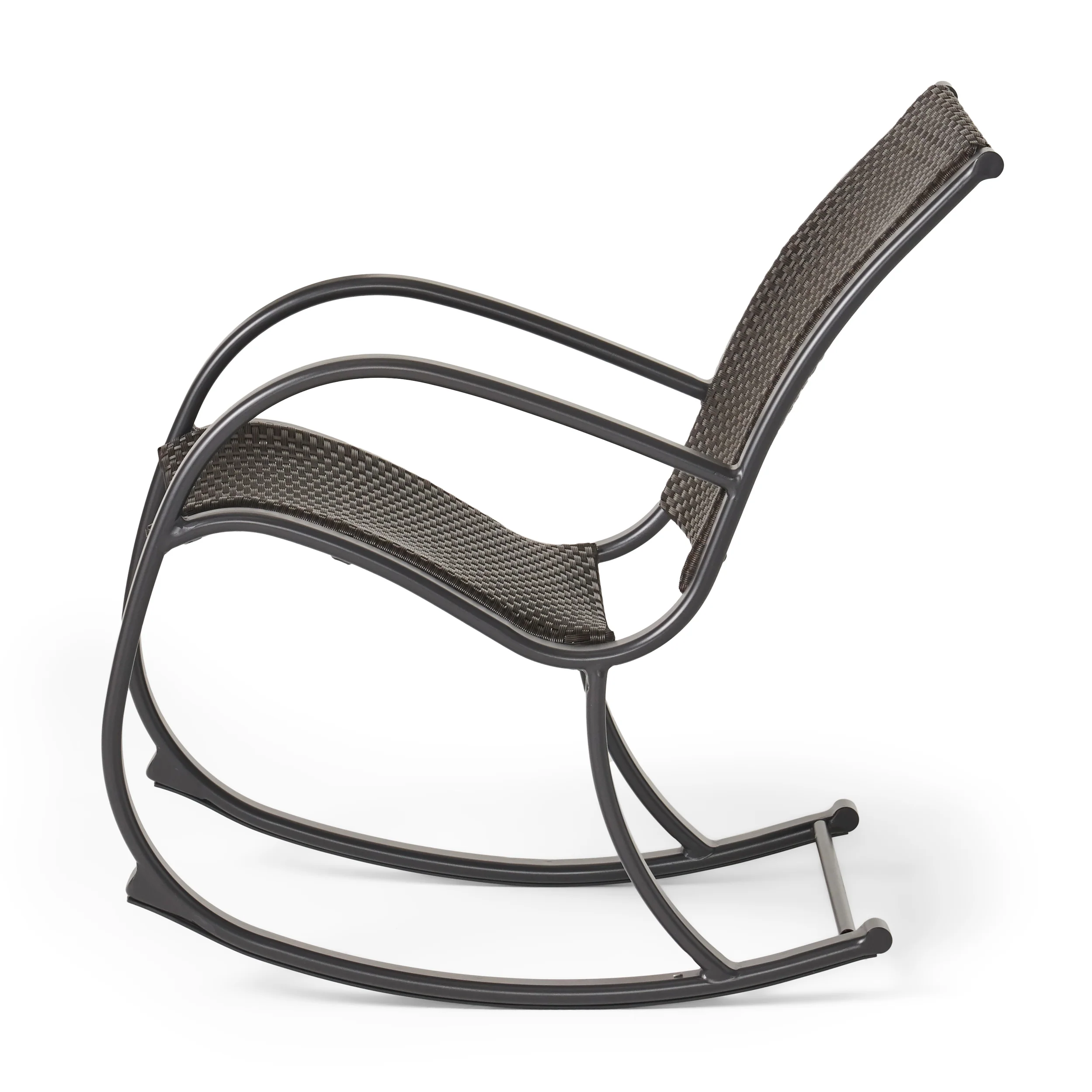 Leann Outdoor Dark Brown Wicker Rocking Chair - furnishings