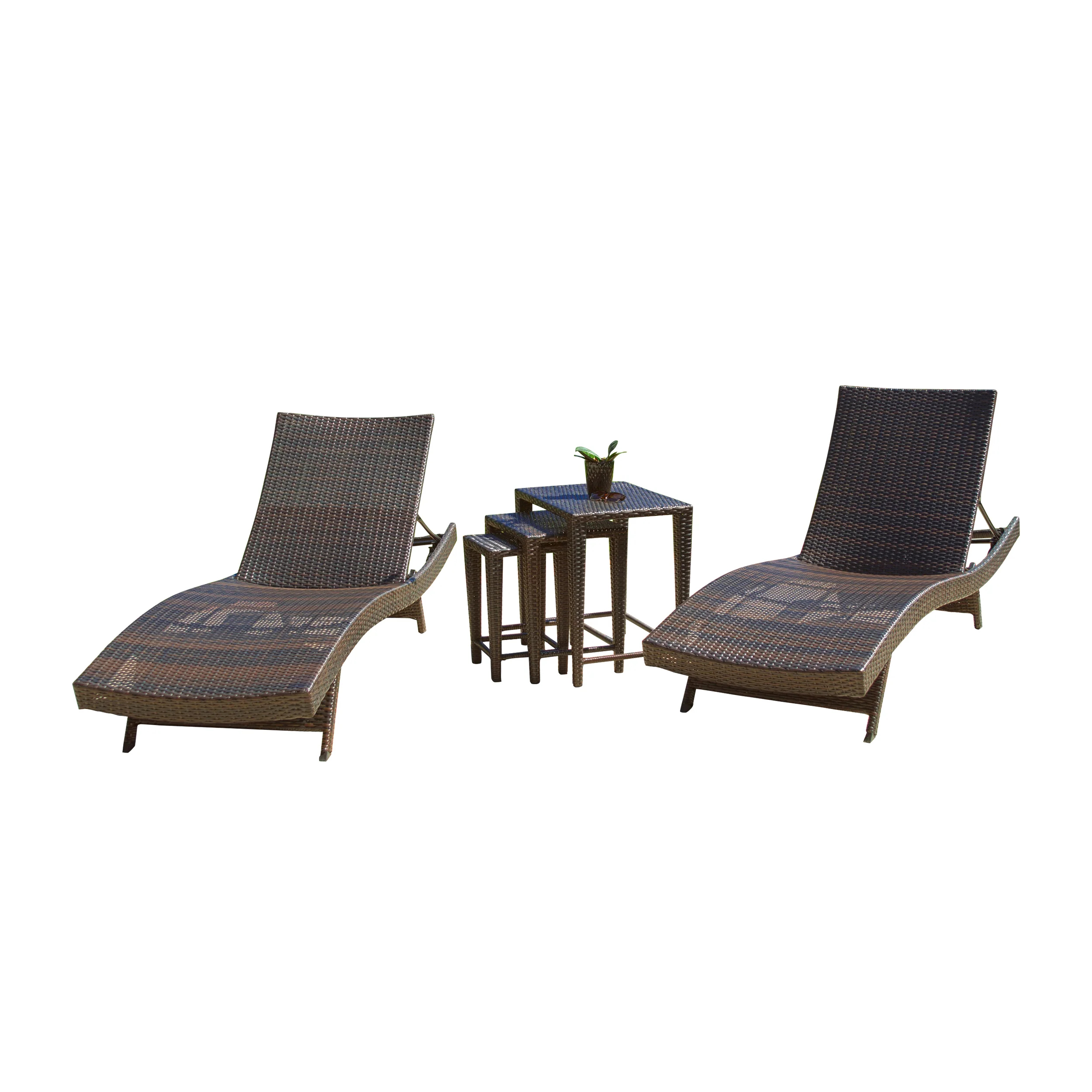 Lakeport 5p Outdoor Adjustable Chaise Lounge Set - furnishings