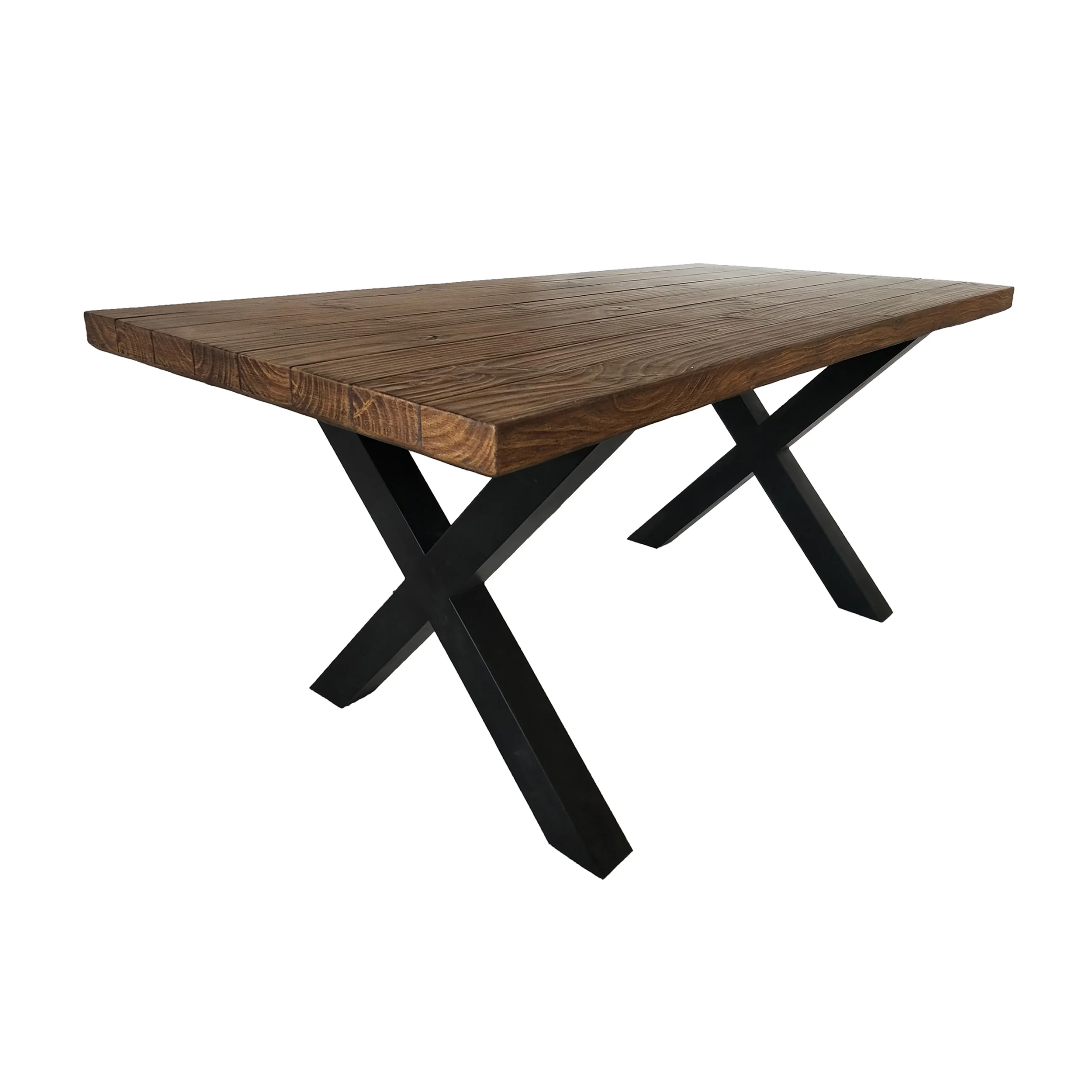 Falah Outdoor Brown Walnut Finish Lightweight Concrete Dining Table - furnishings