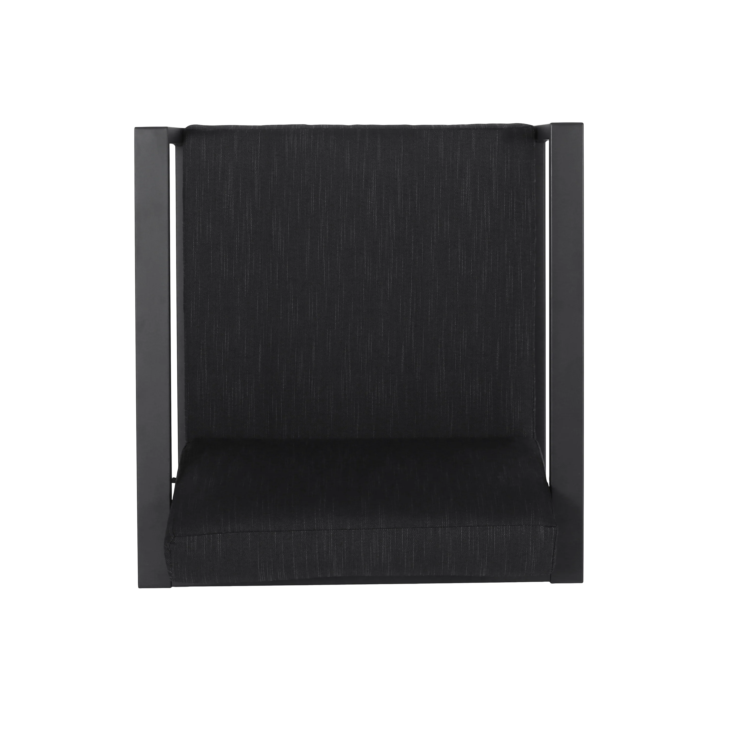 Wos Outdoor 4-Seater Aluminum Chat Set with Fire Pit, Black and Dark Gray - furnishings