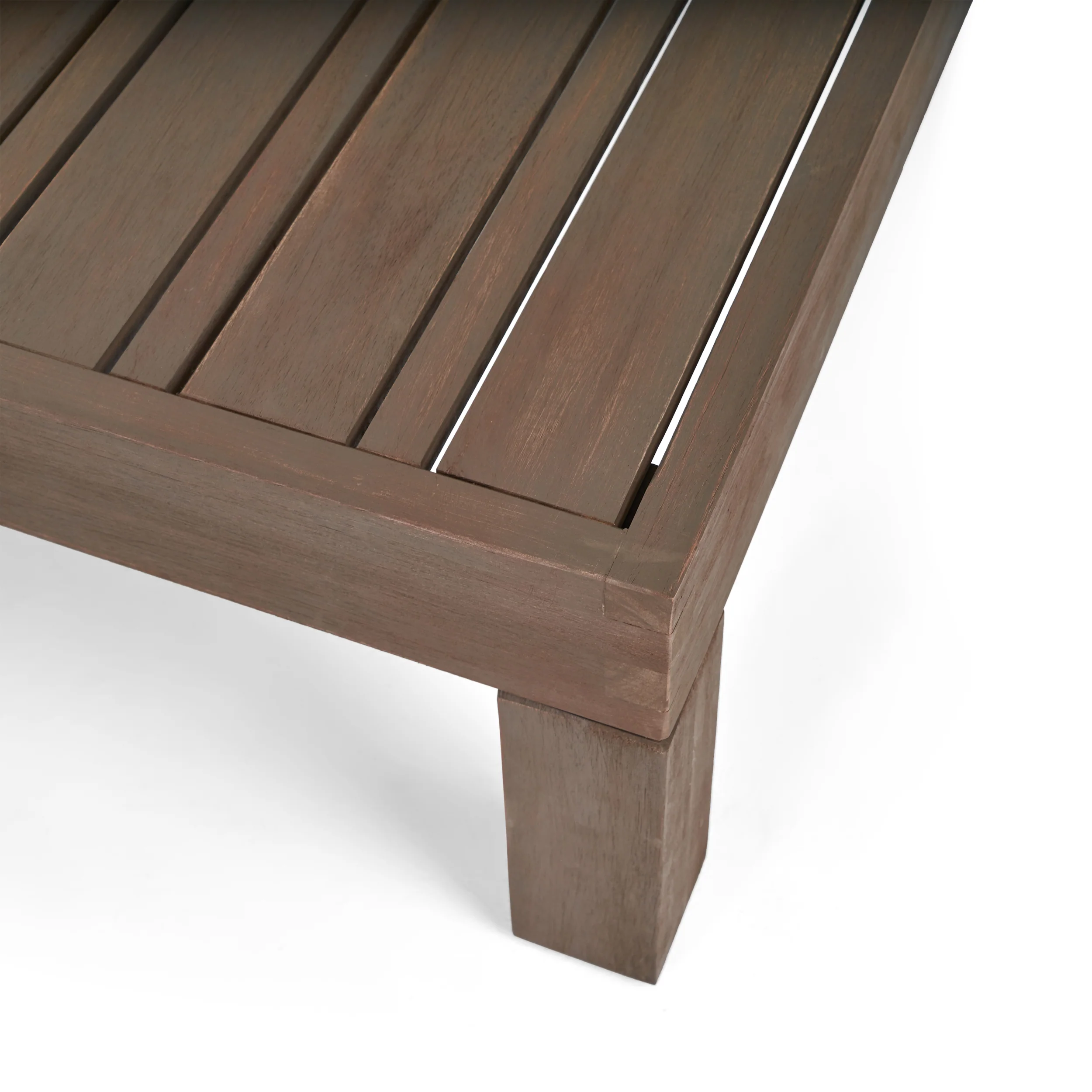 Keith Outdoor Acacia Wood Right Arm Loveseat and Coffee Table Set with Cushion - furnishings