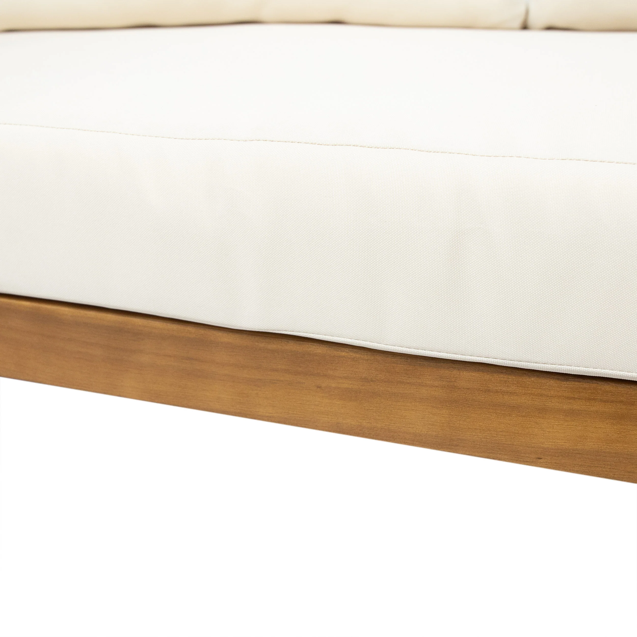 Wallowa Outdoor Acacia Wood Loveseat and Coffee Table Set with Cushions, Teak, Beige - furnishings