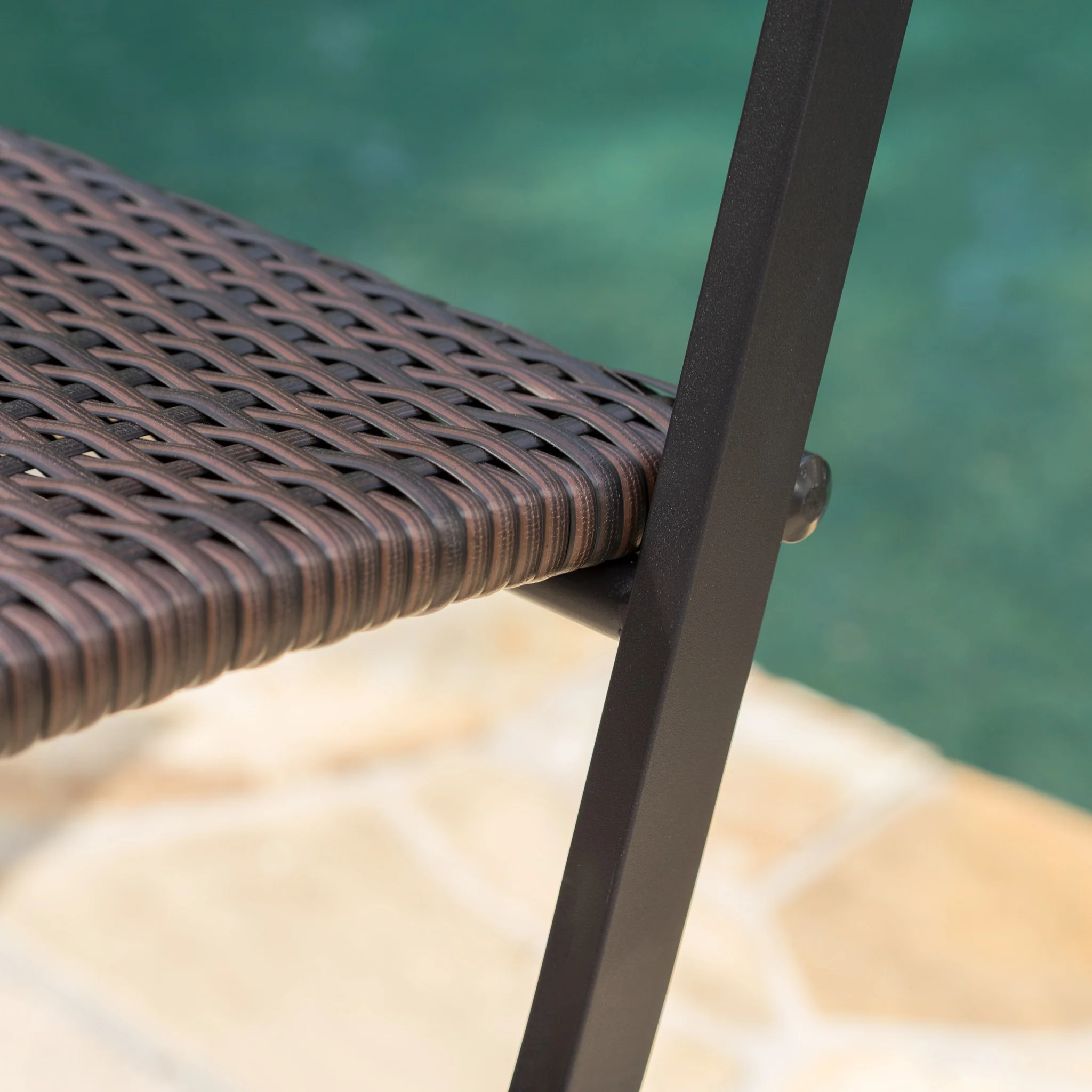 Marinelli Outdoor Multibrown Wicker 28-Inch Barstools (Set of 4) - furnishings
