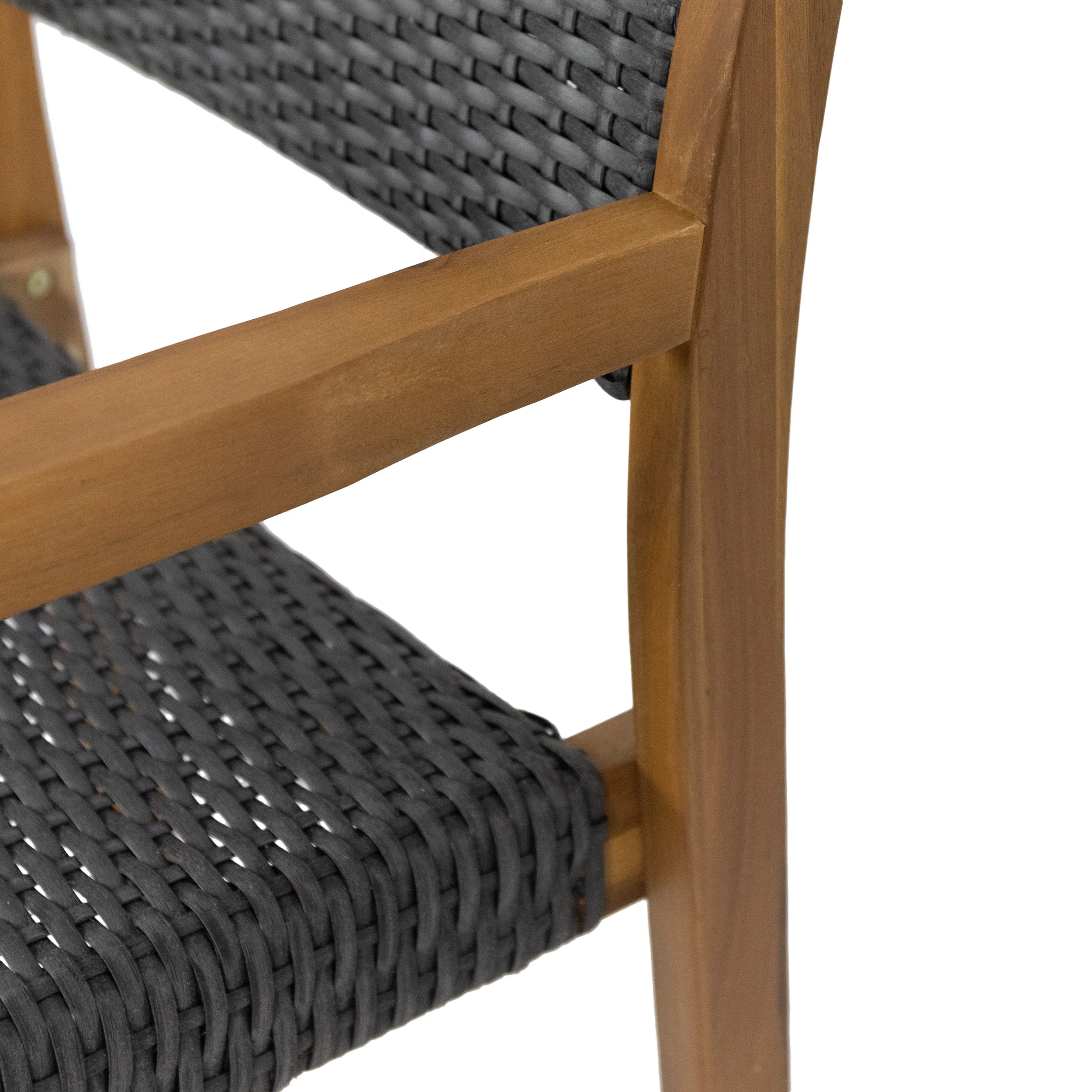 Eliani Outdoor Acacia Wood Barstools with Wicker (Set of 4) - furnishings