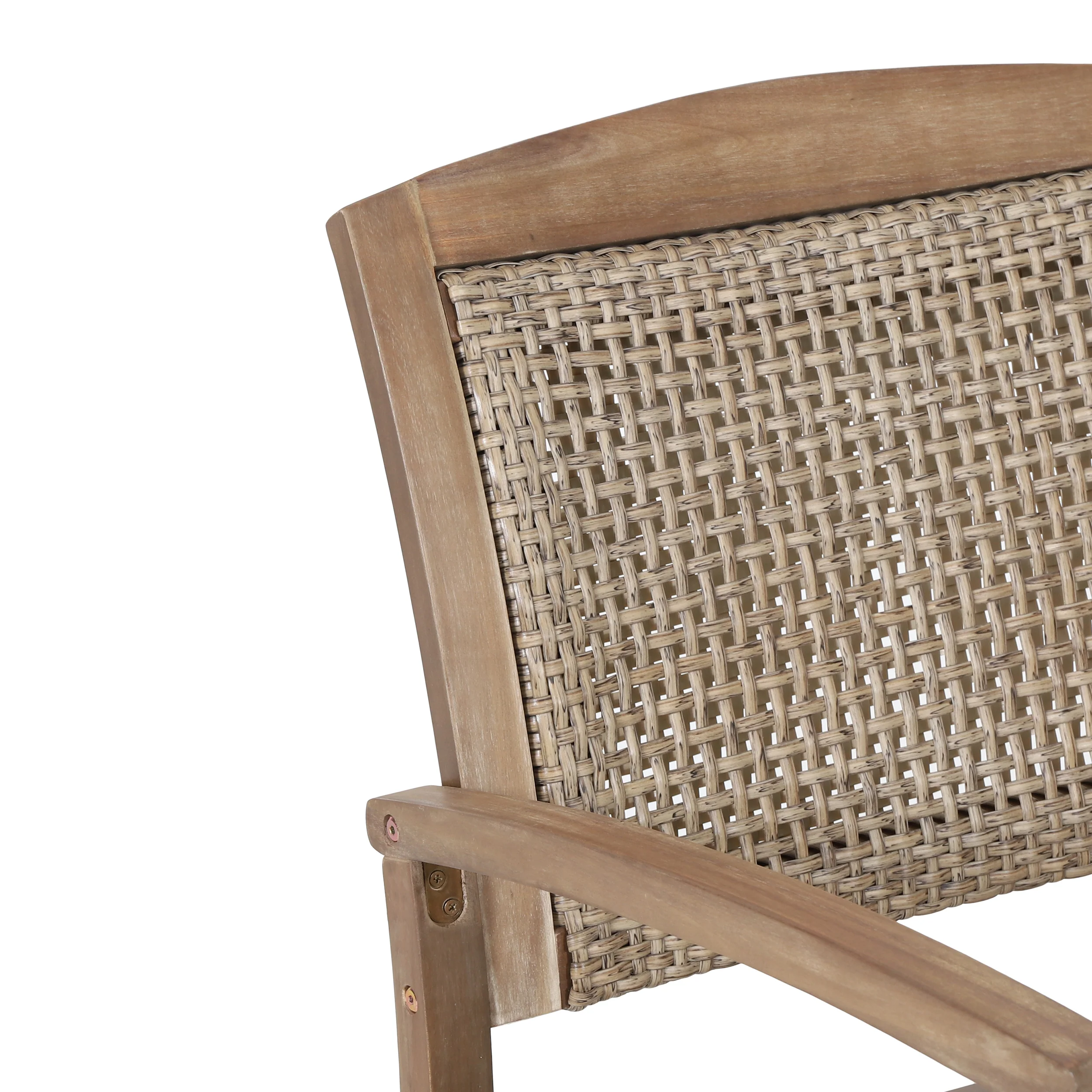 Uintah Outdoor Acacia Wood and Wicker Rocking Chair, Light Brown - furnishings