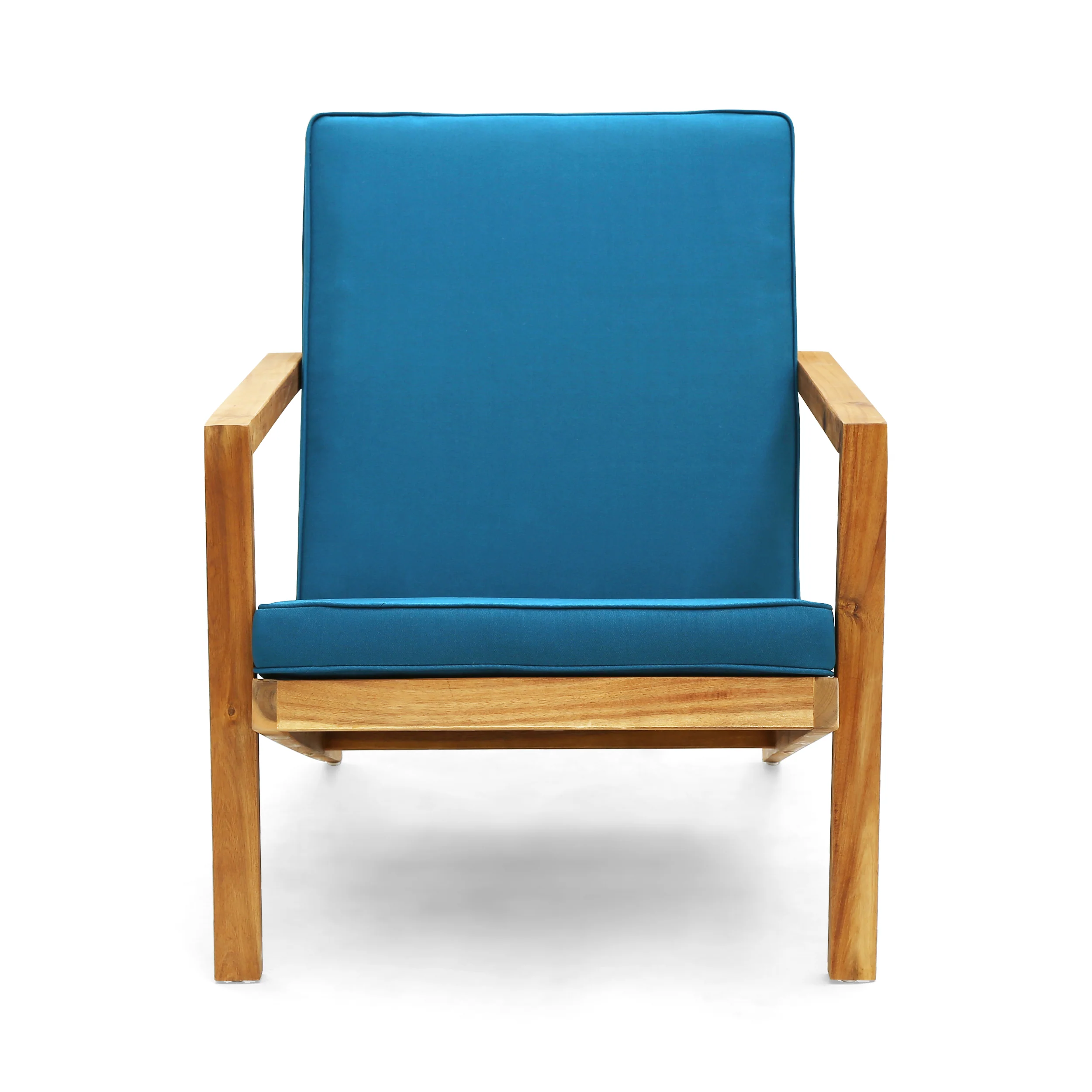 Ludwig Outdoor Acacia Wood 3 Piece Chat Set with Cushions - furnishings