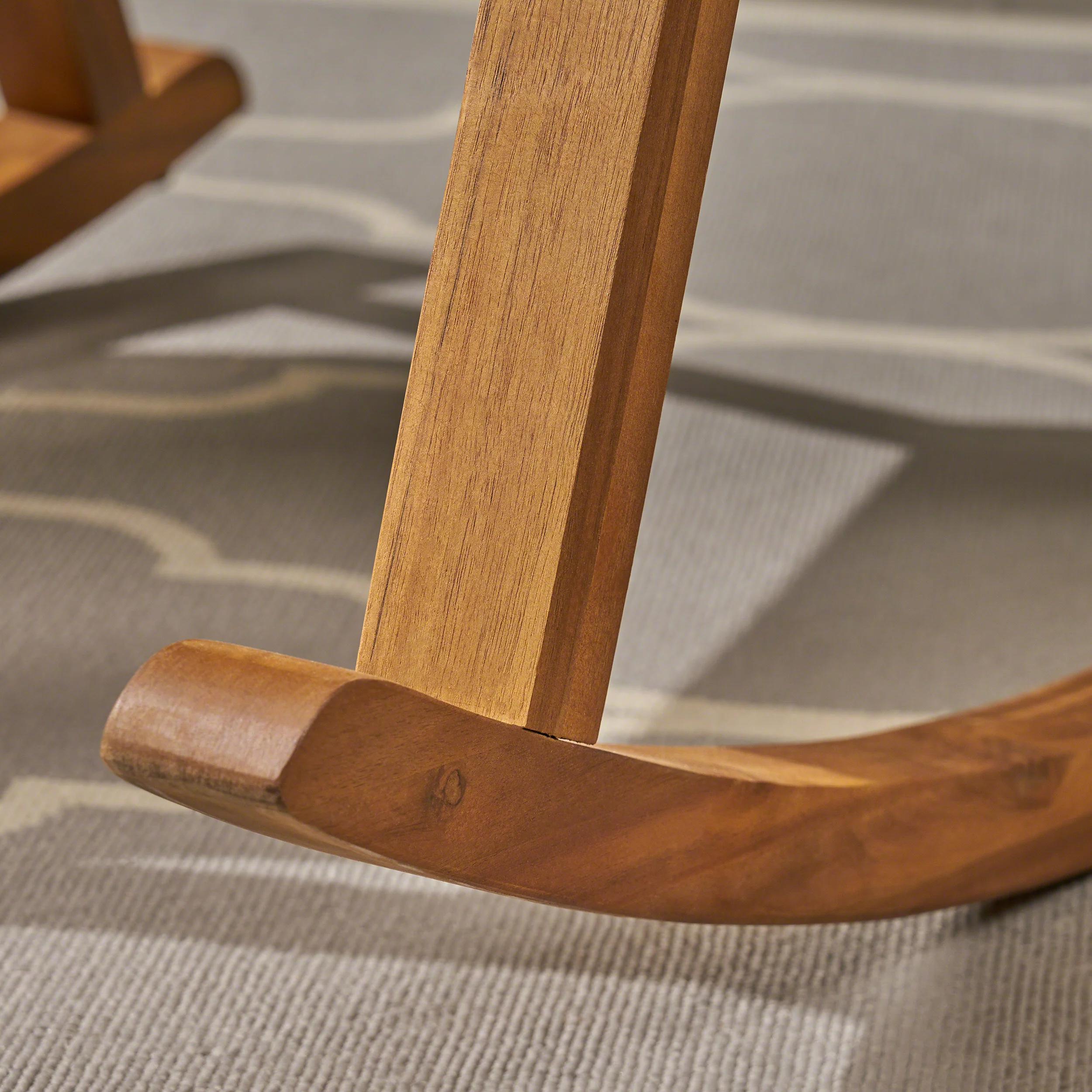 Champlain Outdoor Acacia Wood Rocking Chair with Side Table - furnishings