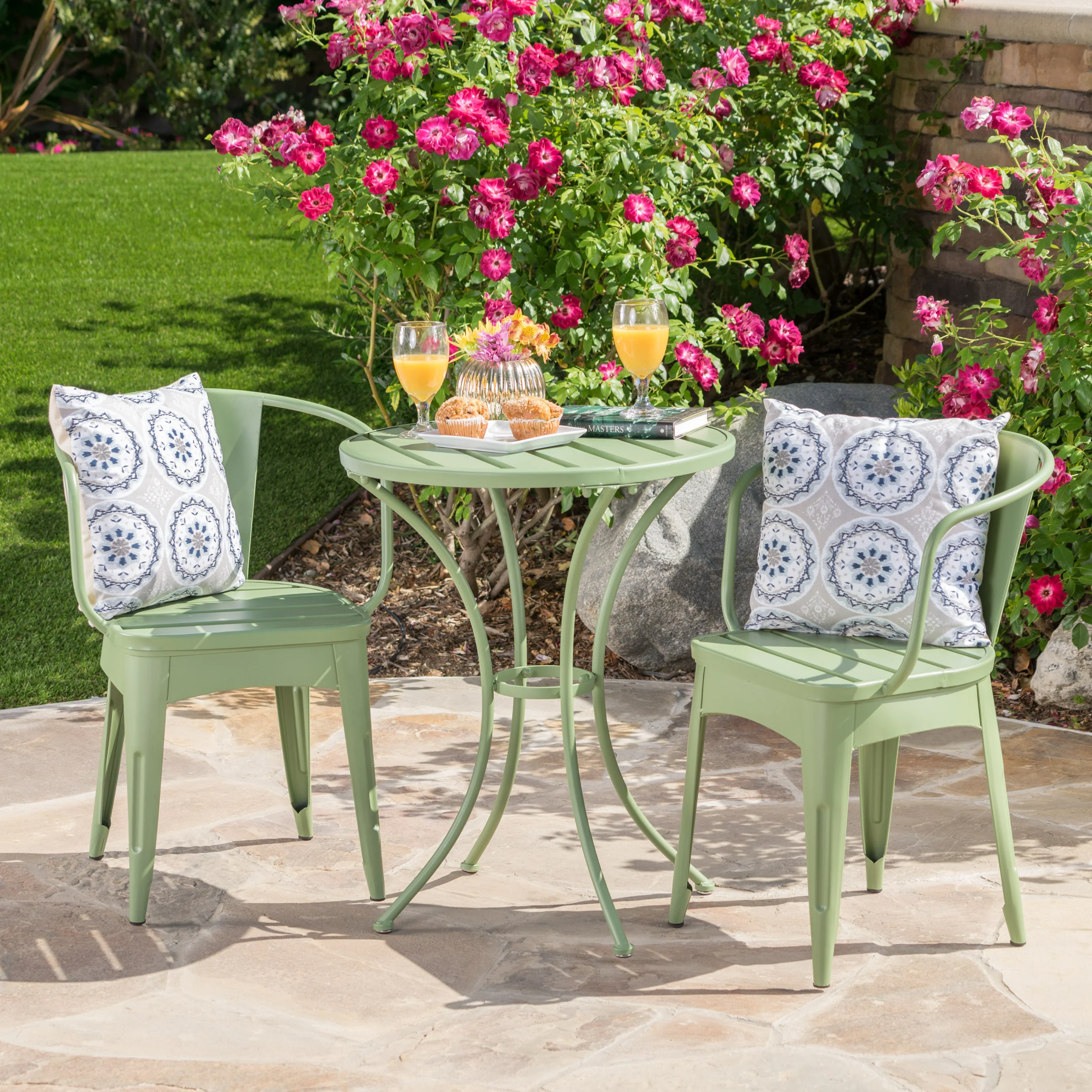 Collins Outdoor 3 Piece Iron Bistro Set - furnishings